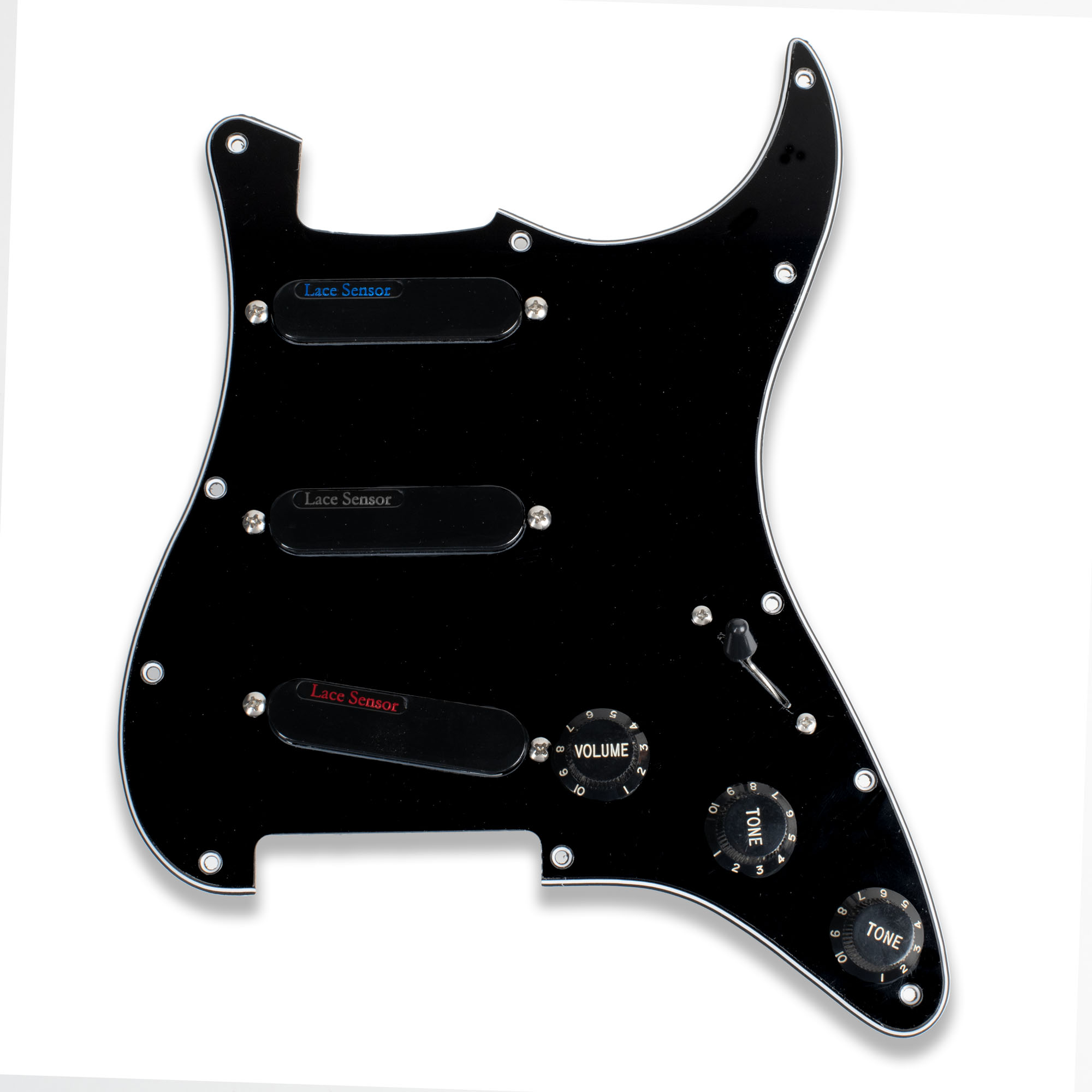Lace Sensor Ultimate Triple Prewired Pickguard PLUS, Black Lace Sensor Ultimate Triple Prewired Pickguard PLUS, Black