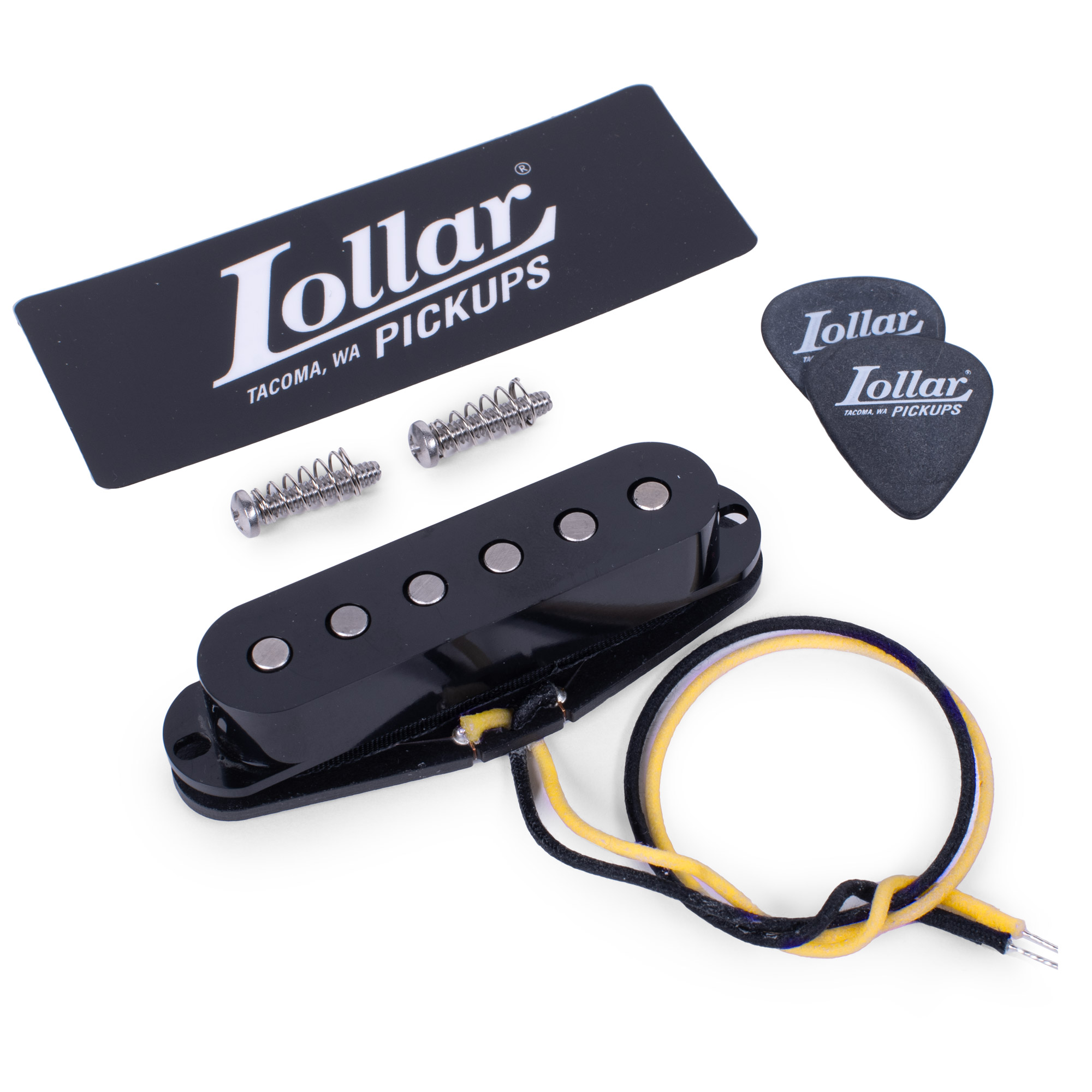 Lollar Pickups for Strat - Exclusively for StewMac, Middle Position, Black Cover Lollar Pickups for Strat - Exclusively for StewMac, Middle Position, Black Cover