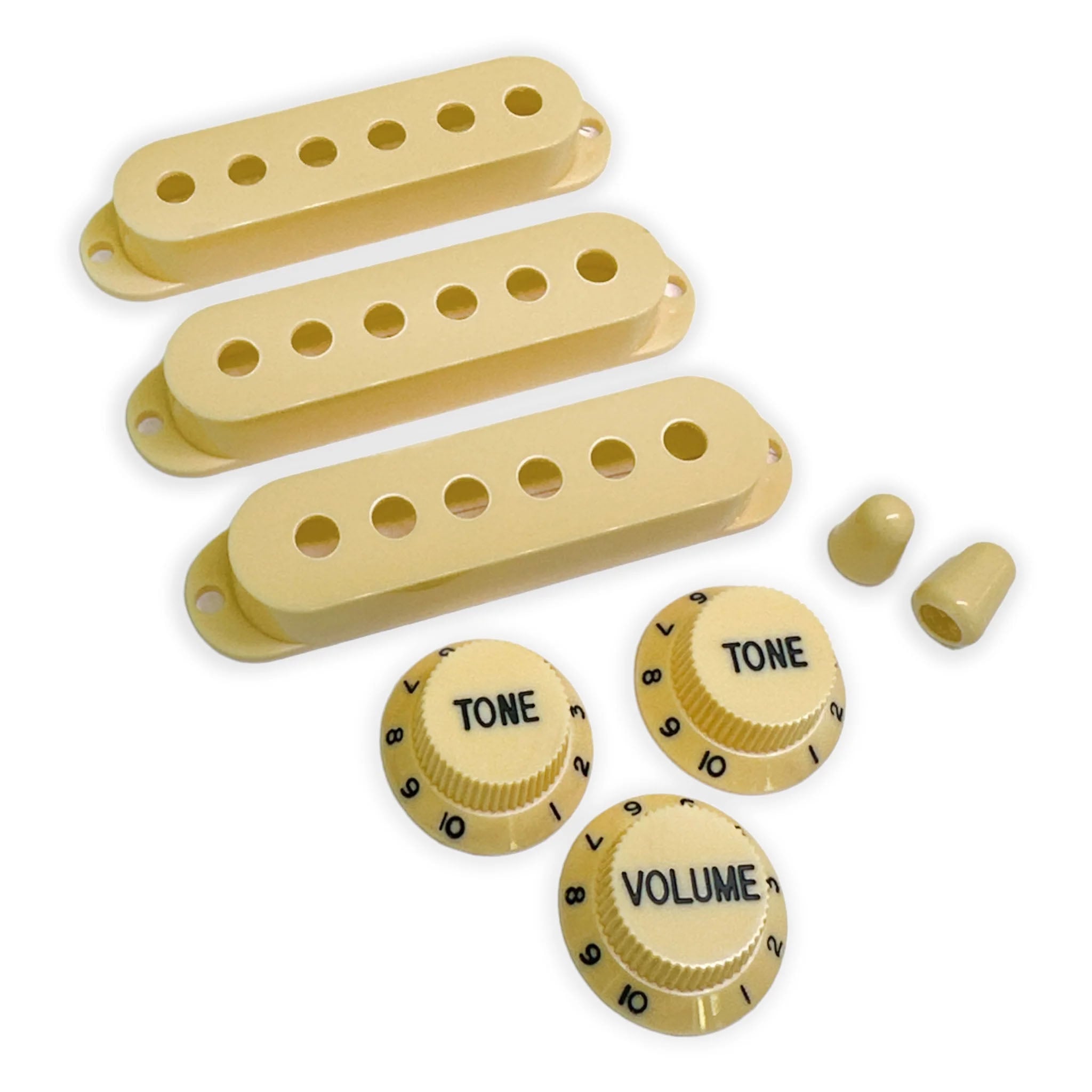  StewMac Knobs + Pickup Cover Set with Vintage Spacing