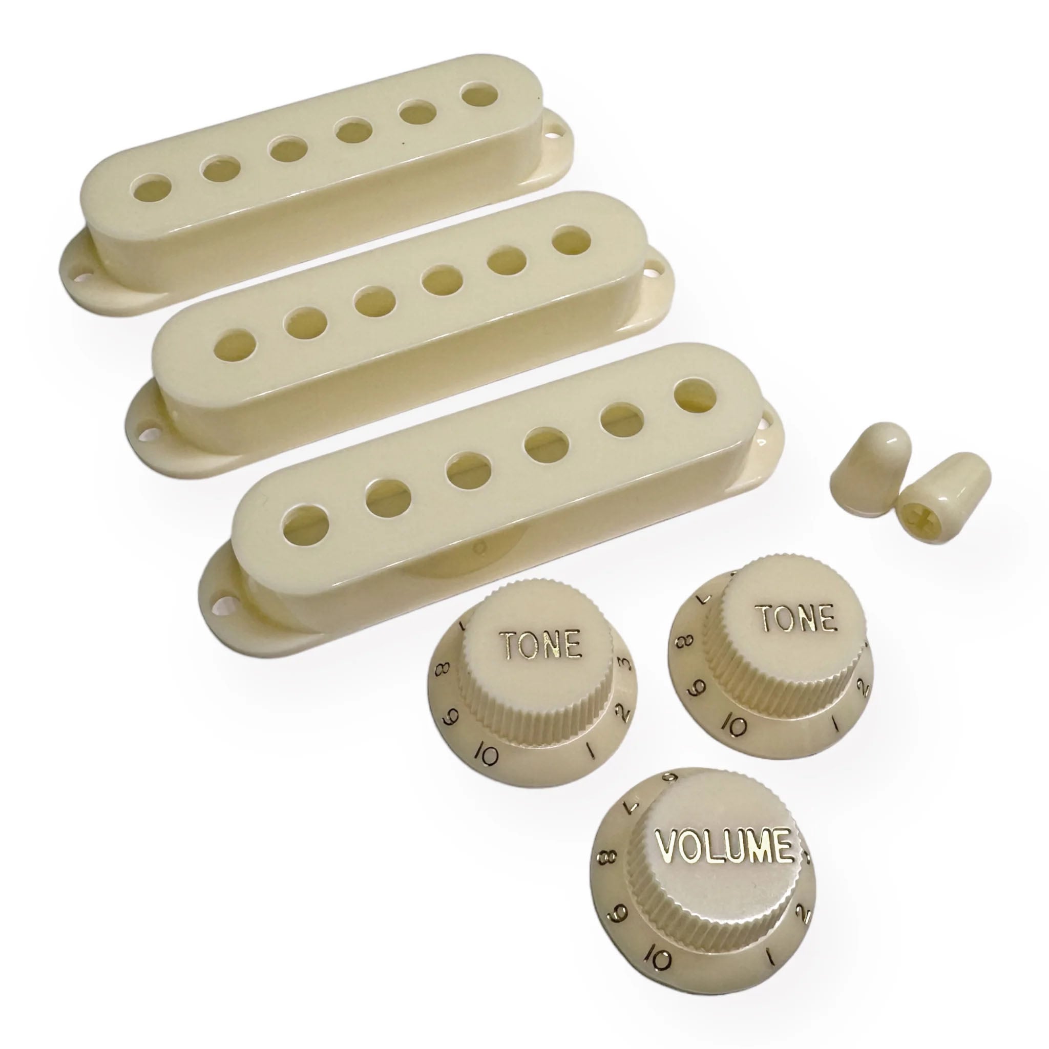  StewMac Knobs + Pickup Cover Set with Vintage Spacing