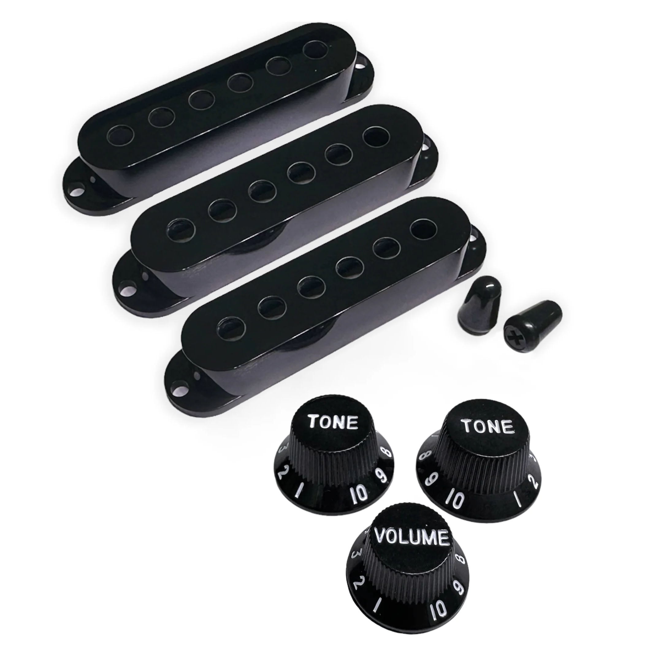  StewMac Knobs + Pickup Cover Set with Vintage Spacing