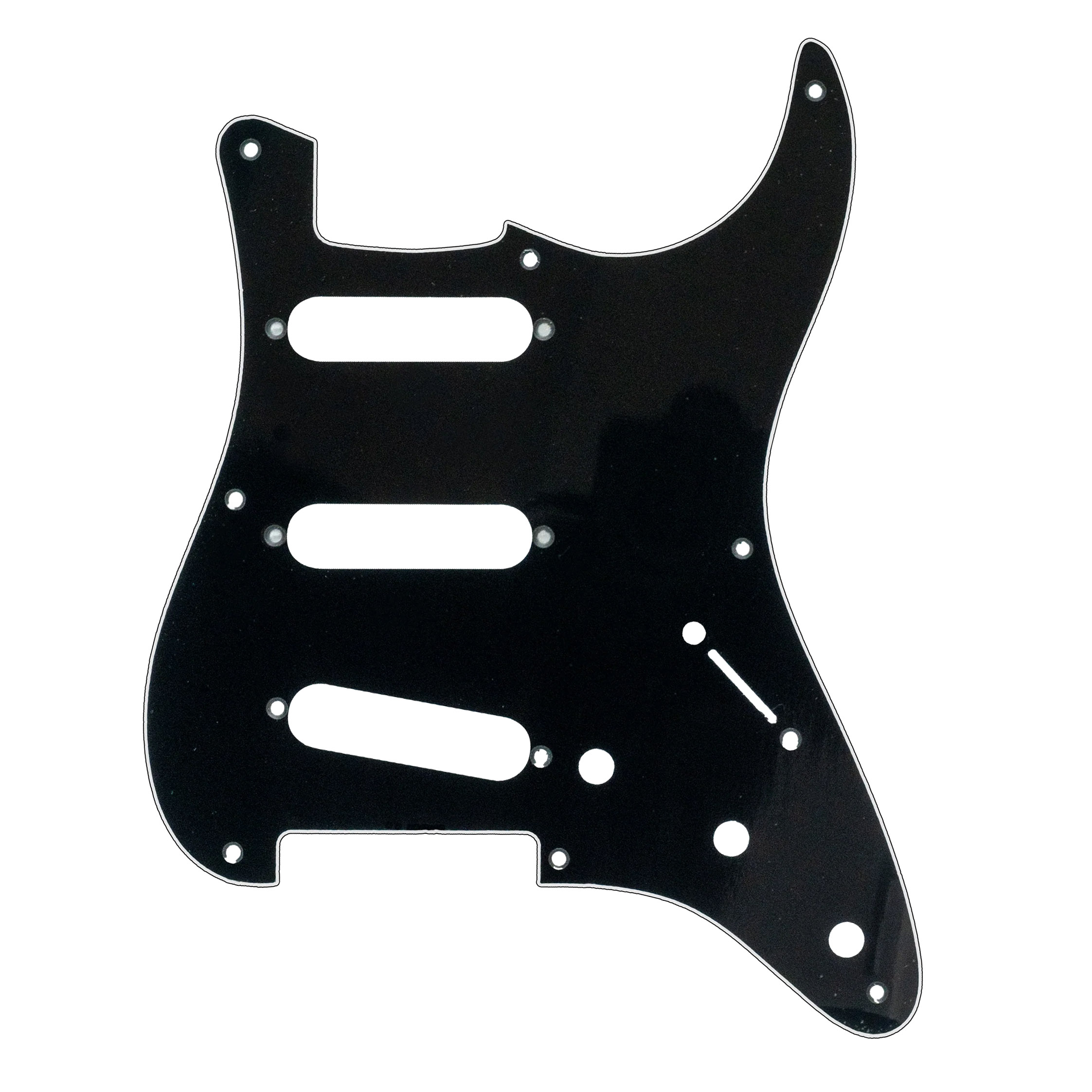 StewMac Pickguard for Strat, 3-ply, Black
