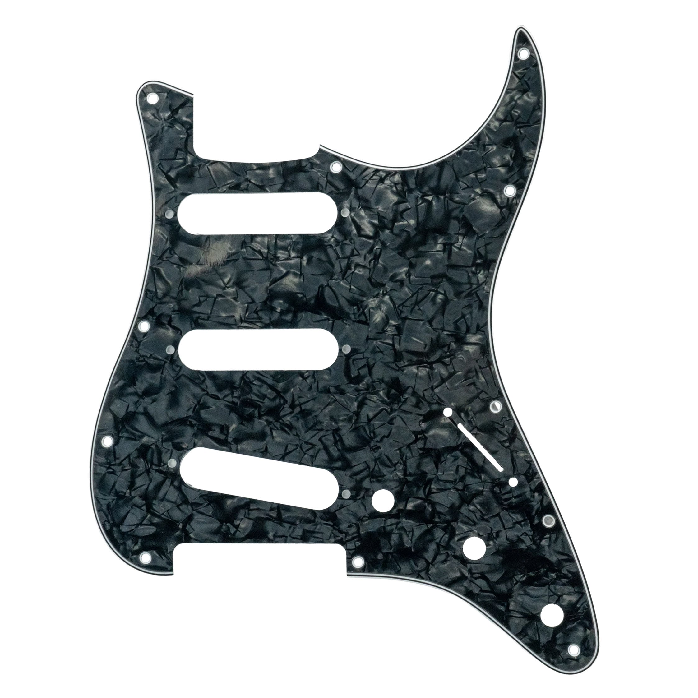 StewMac Pickguard for Strat, 4-ply, Plack Pearl