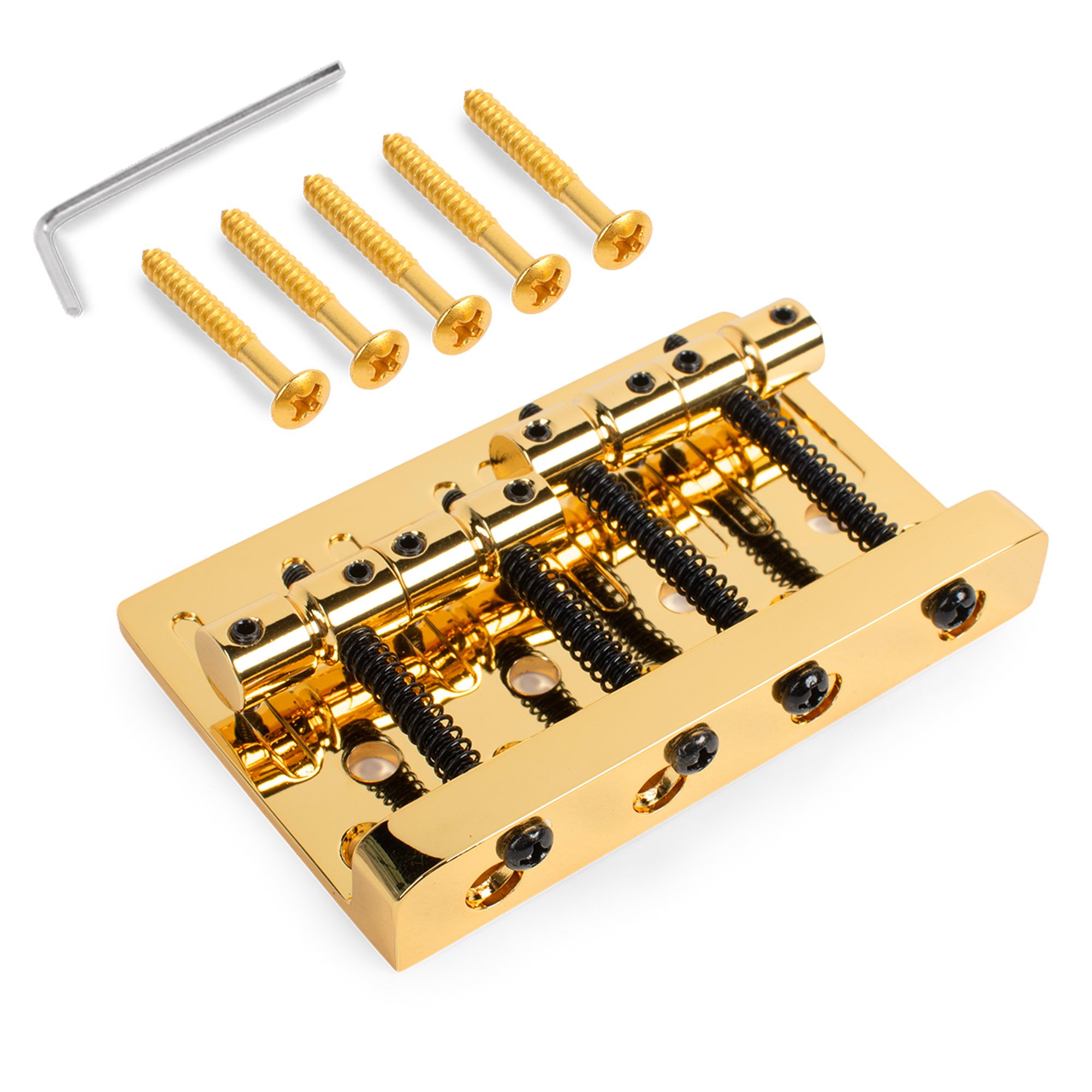 StewMac Dual-Load Bass Bridge, Gold