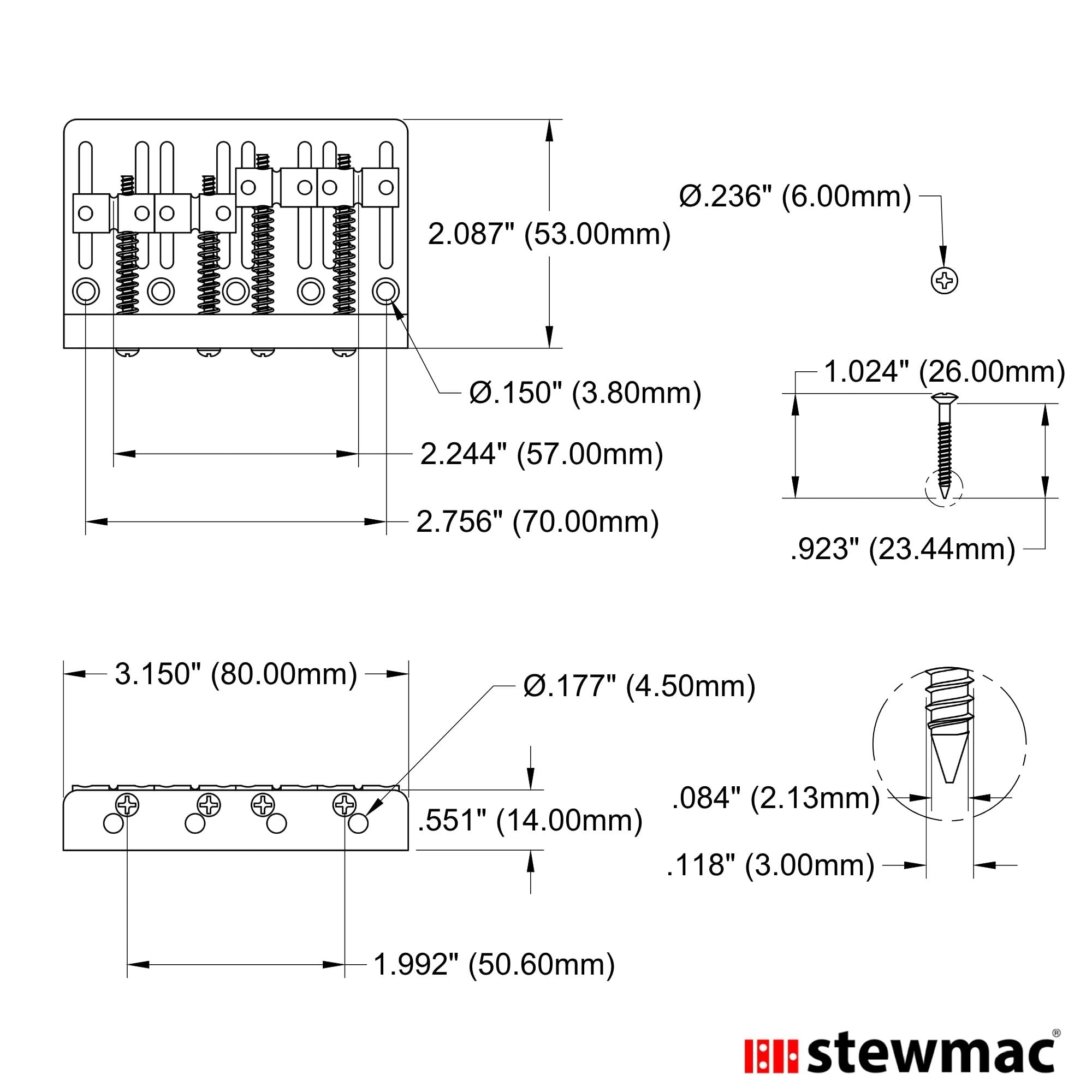 StewMac Top-Load Bass Bridge