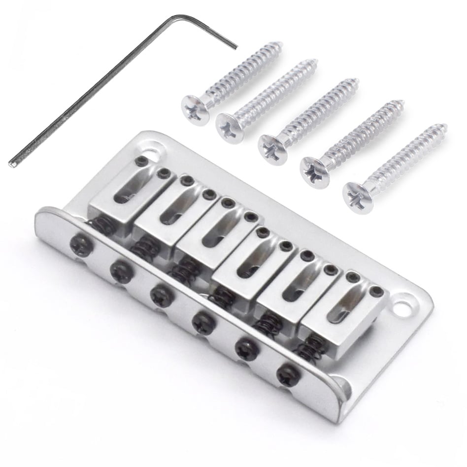 StewMac Dual-Load Hardtail Bridge, Satin Chrome