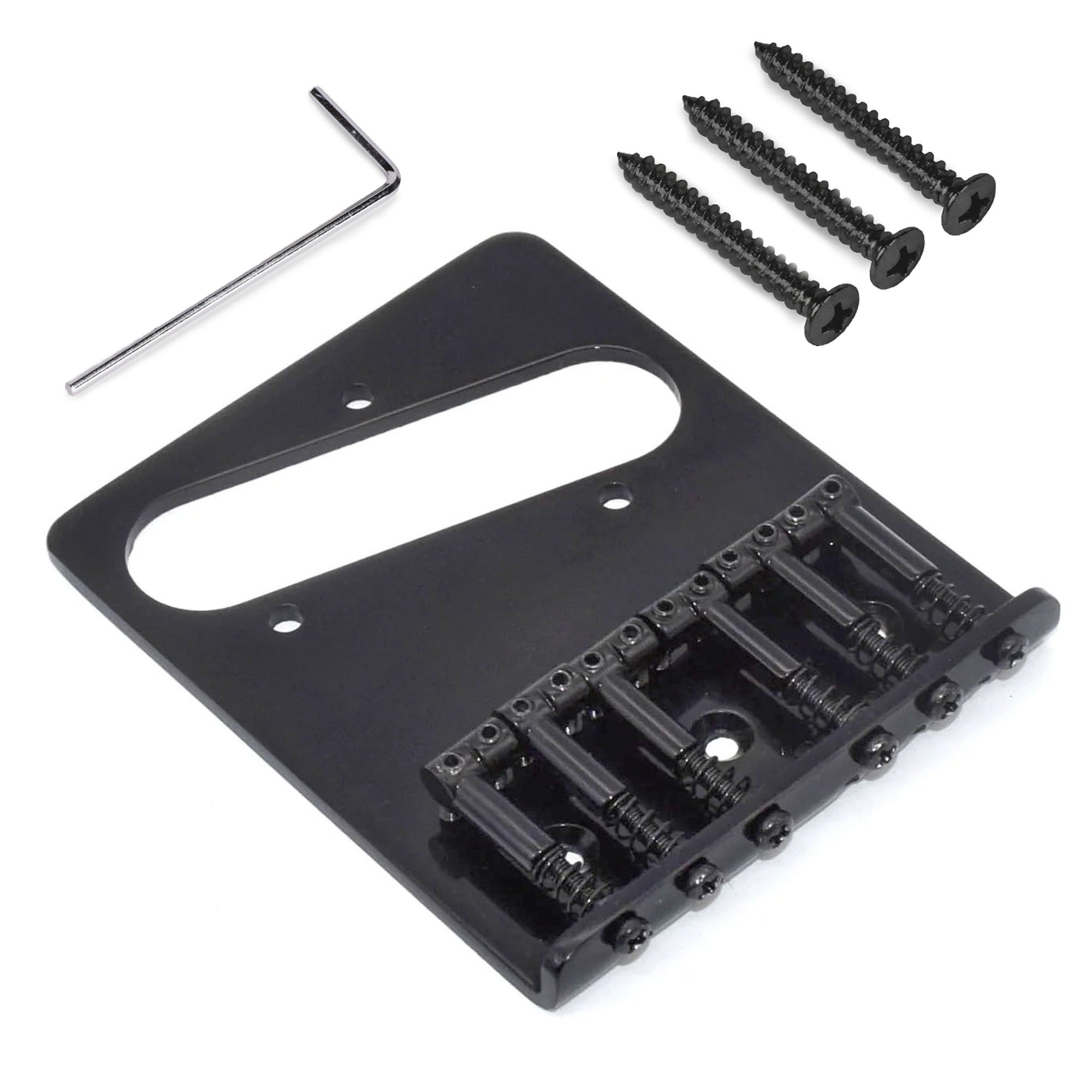 StewMac 6-Saddle Bridge for Tele, Black
