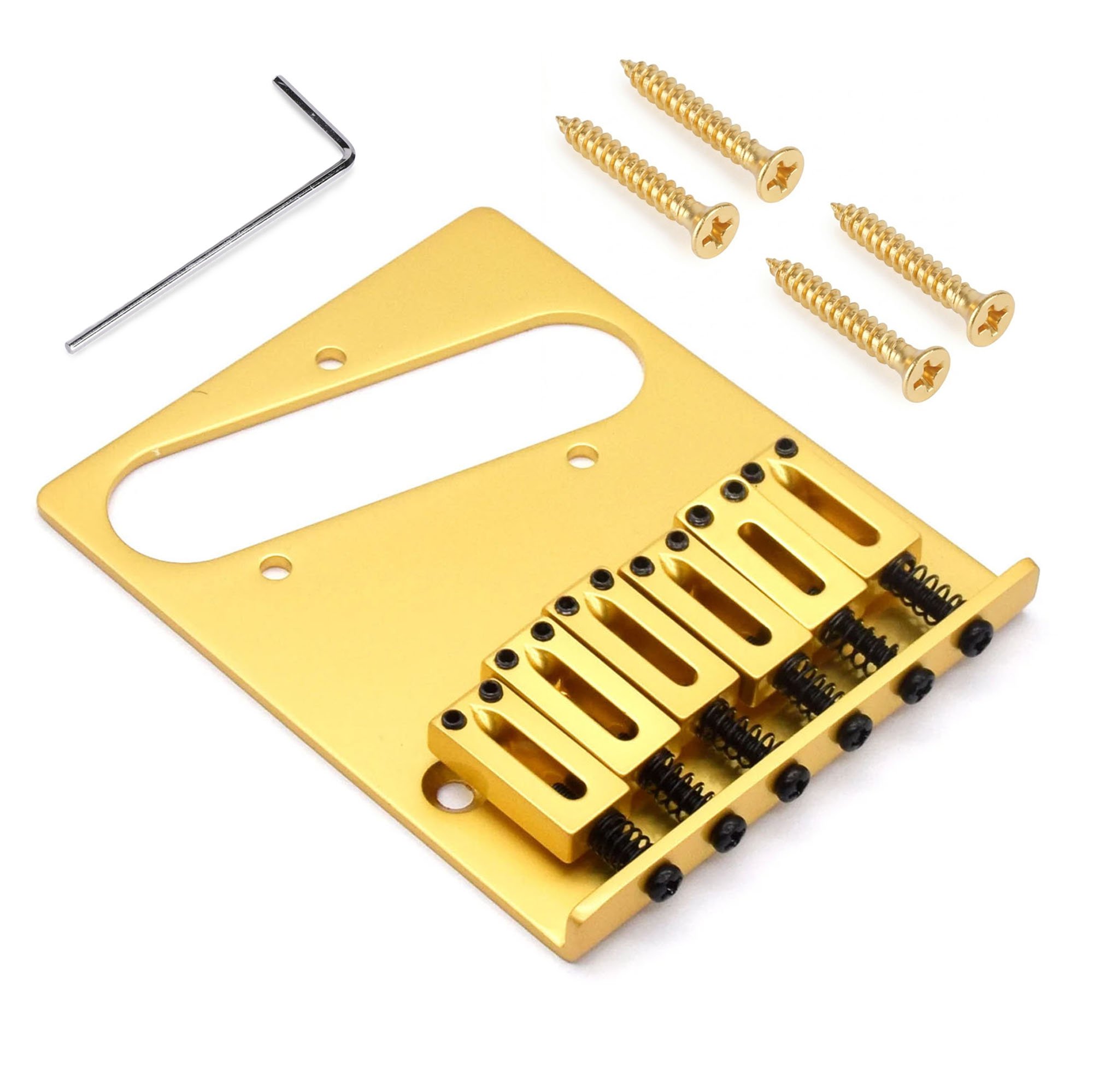 StewMac Modern Bridge for Tele, Satin Gold