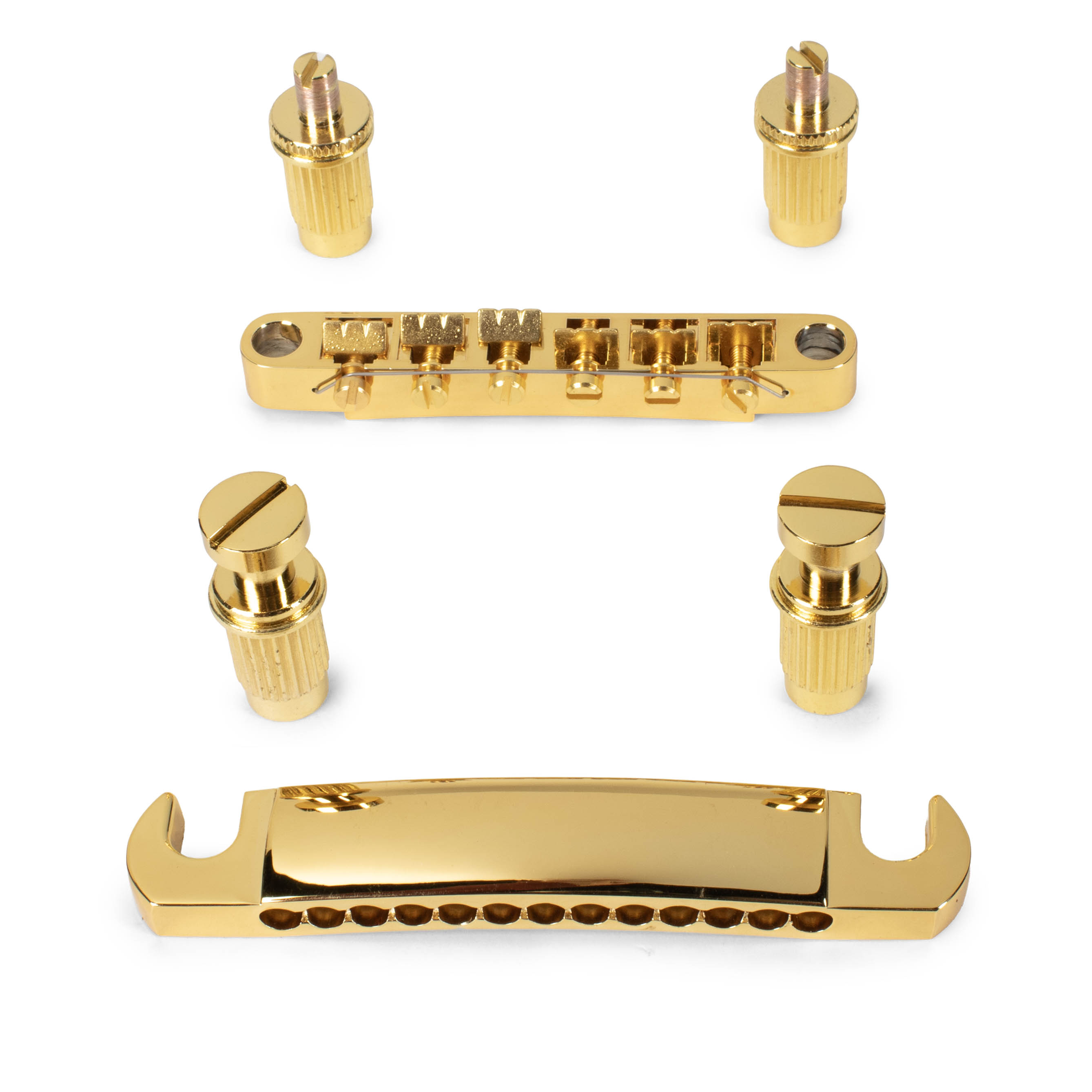 StewMac 12-String Tune-o-matic Bridge and Tailpiece, Gold