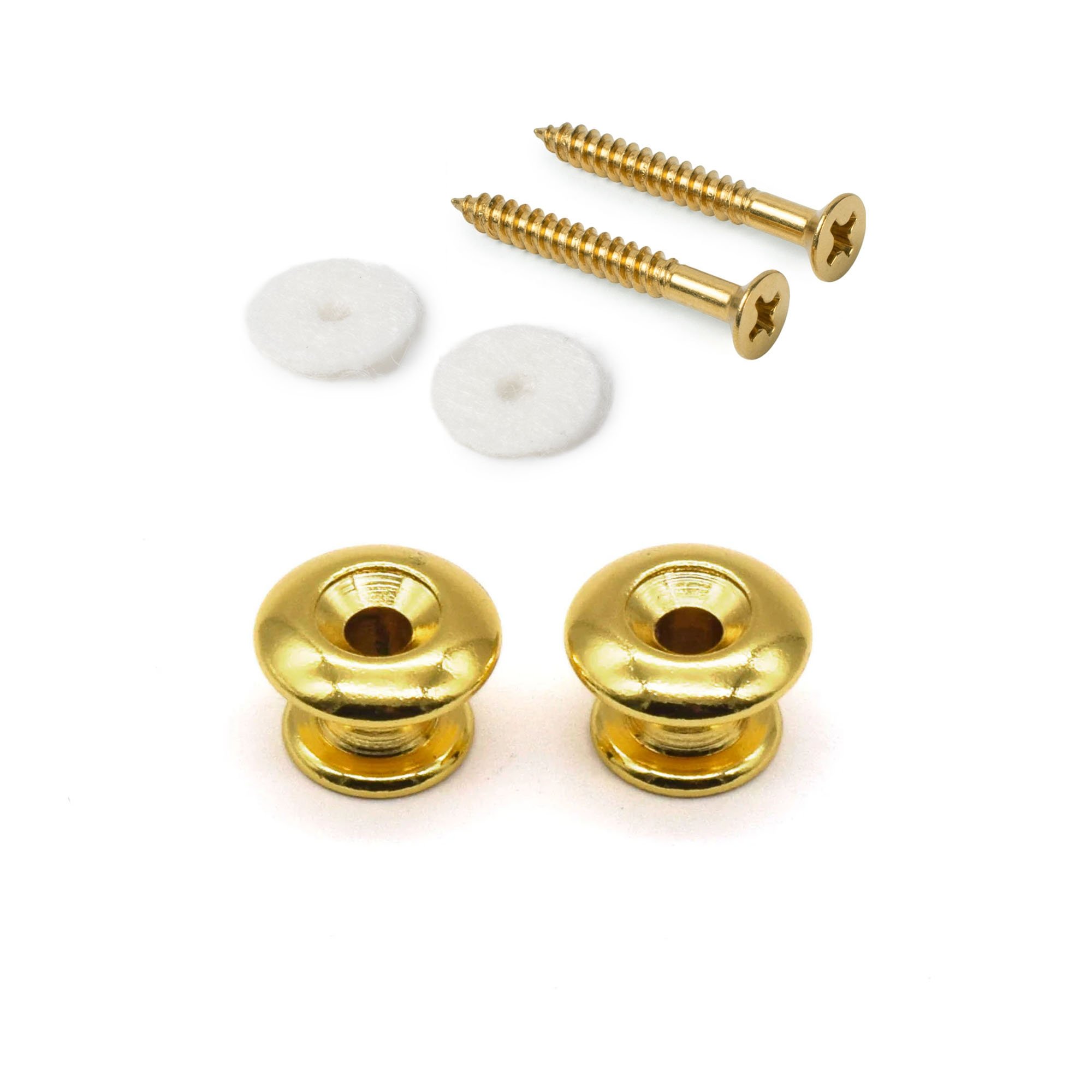 StewMac Strap Buttons, Gold, Set of 2