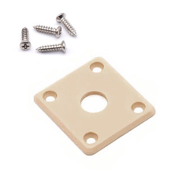 StewMac Square Plastic Jack Plate, Cream, Flat
