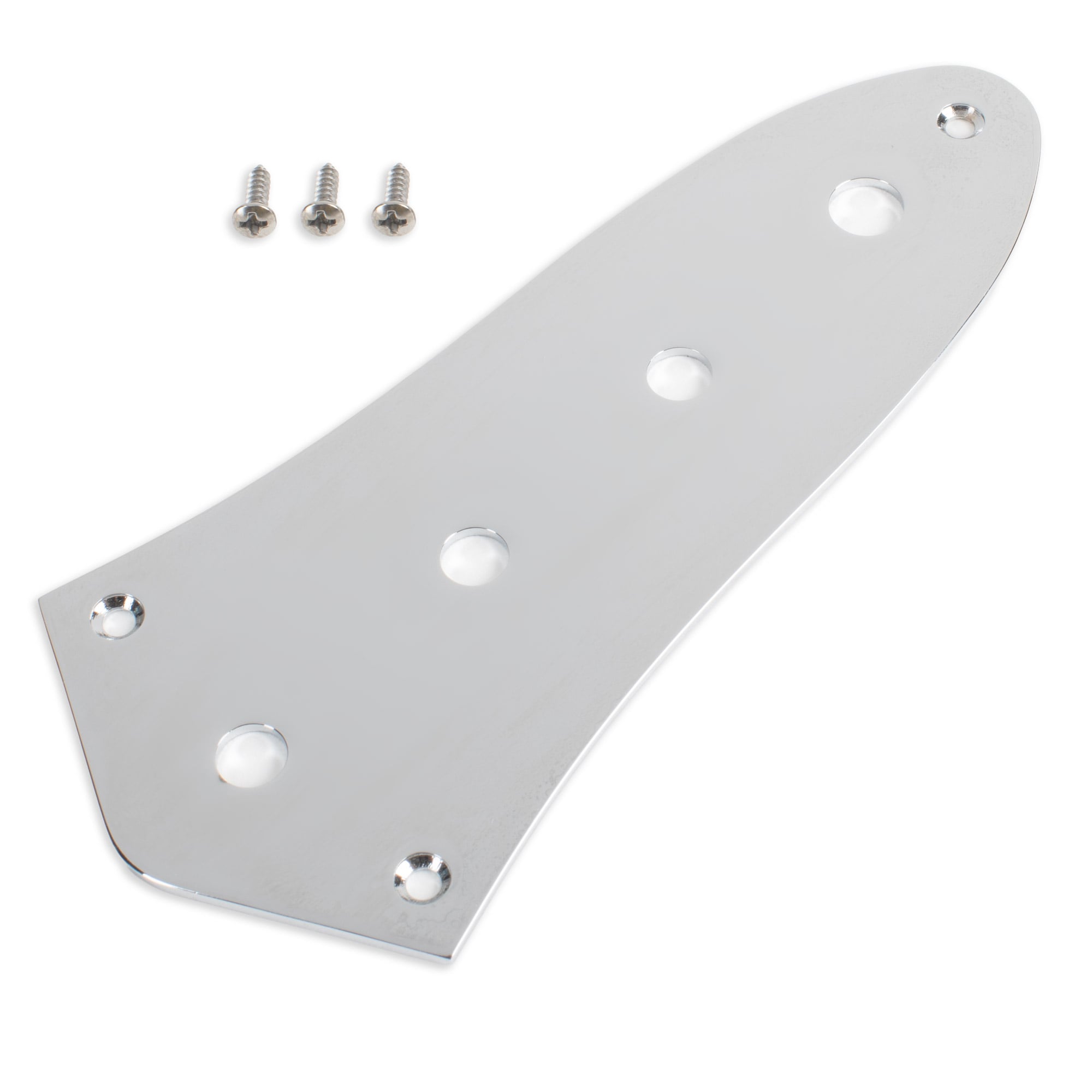StewMac Control Plate for Jazz Bass, 4-hole, Chrome