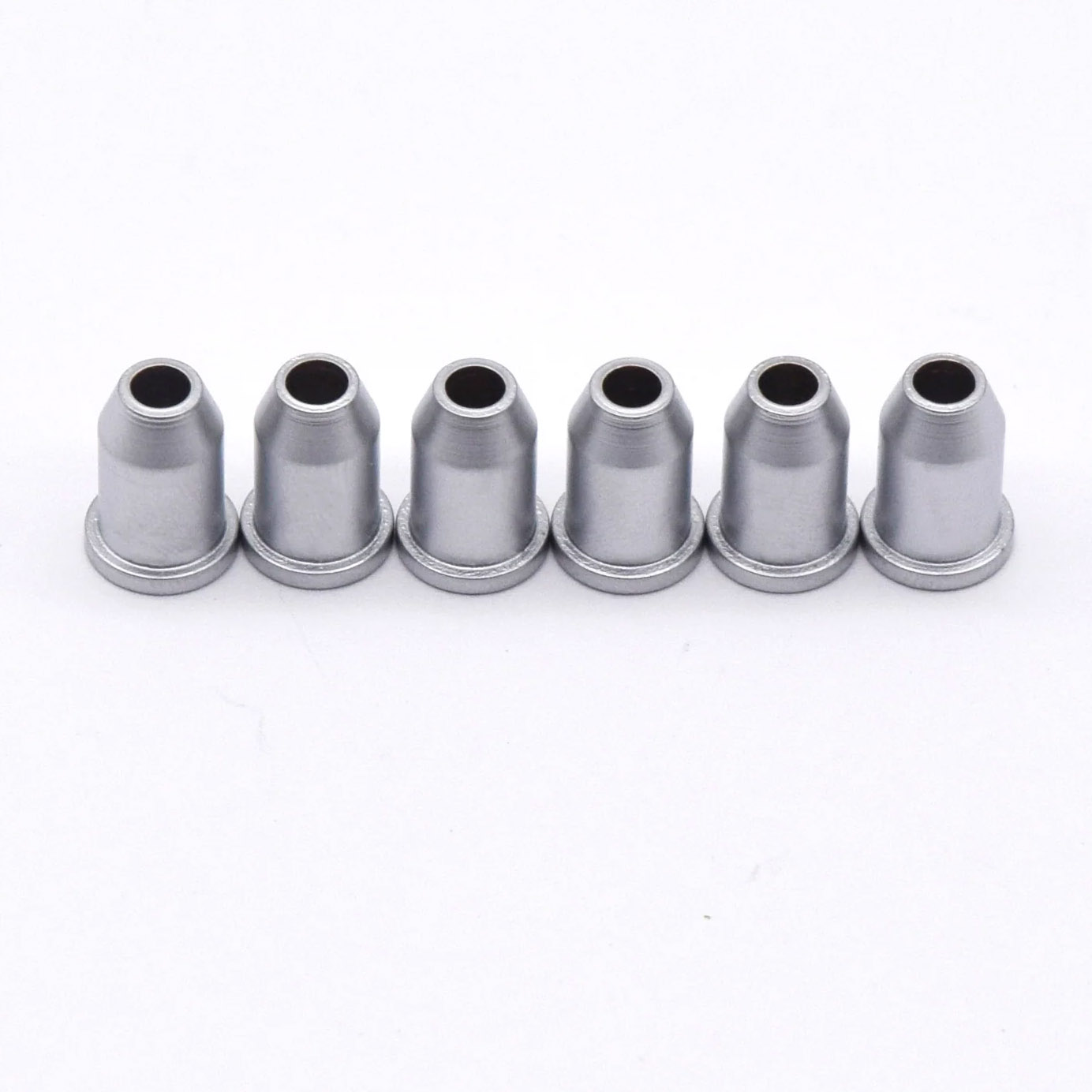 StewMac Guitar String-through Bullet Ferrules, Satin Chrome, Set of 6