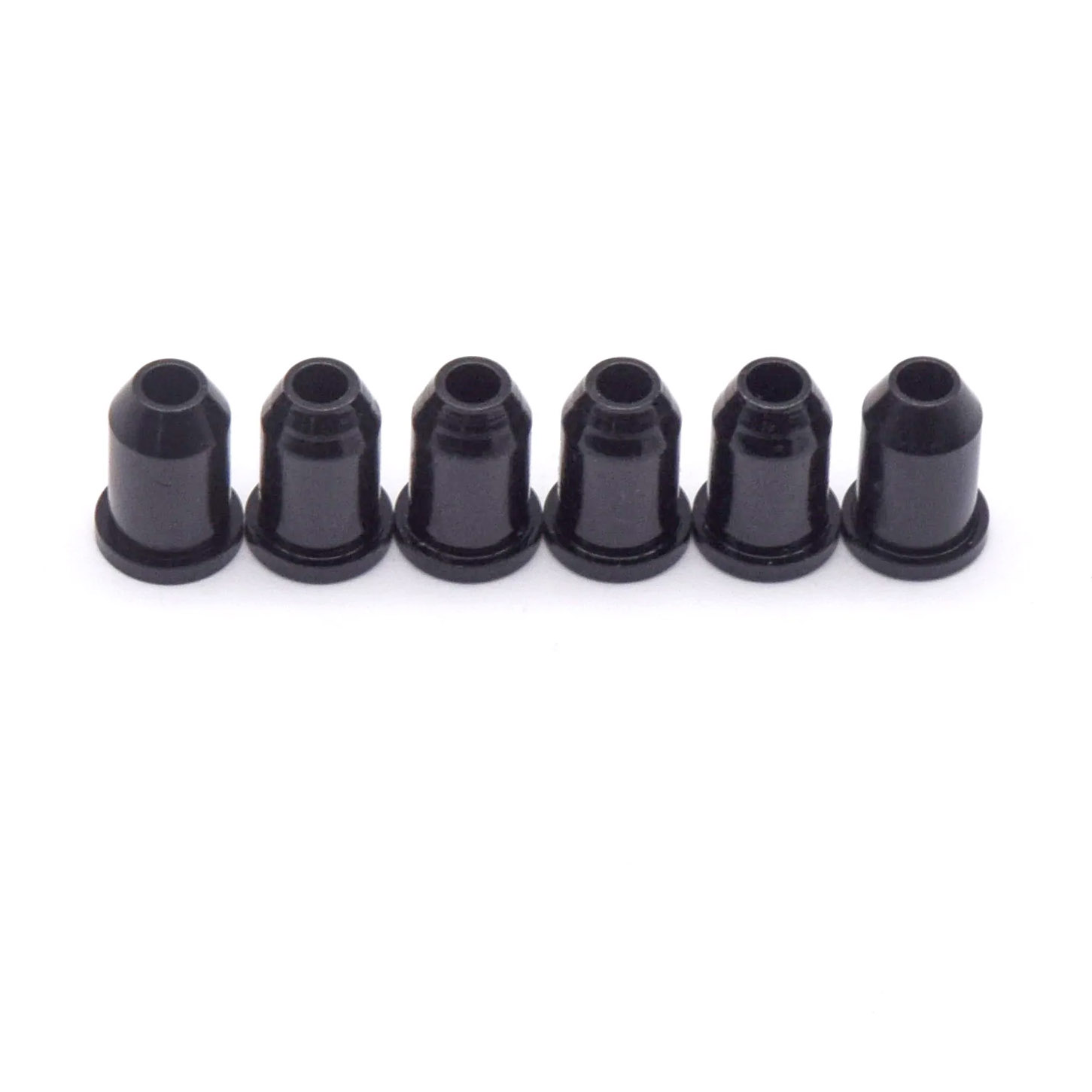 StewMac Guitar String-through Bullet Ferrules, Black, Set of 6