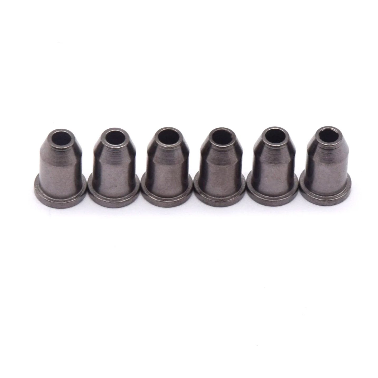 StewMac Guitar String-through Bullet Ferrules, Black Nickel, Set of 6