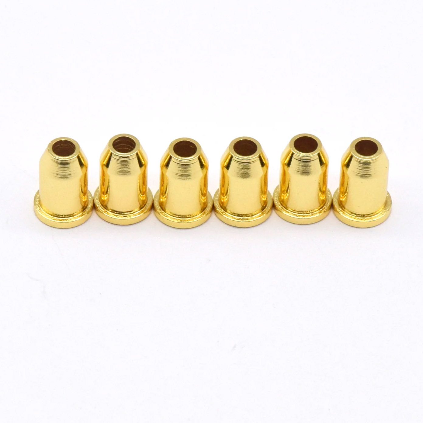 StewMac Guitar String-through Bullet Ferrules, Gold, Set of 6