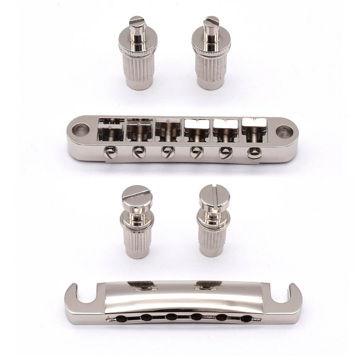 StewMac Tune-o-matic Bridge and Tailpiece, Nickel