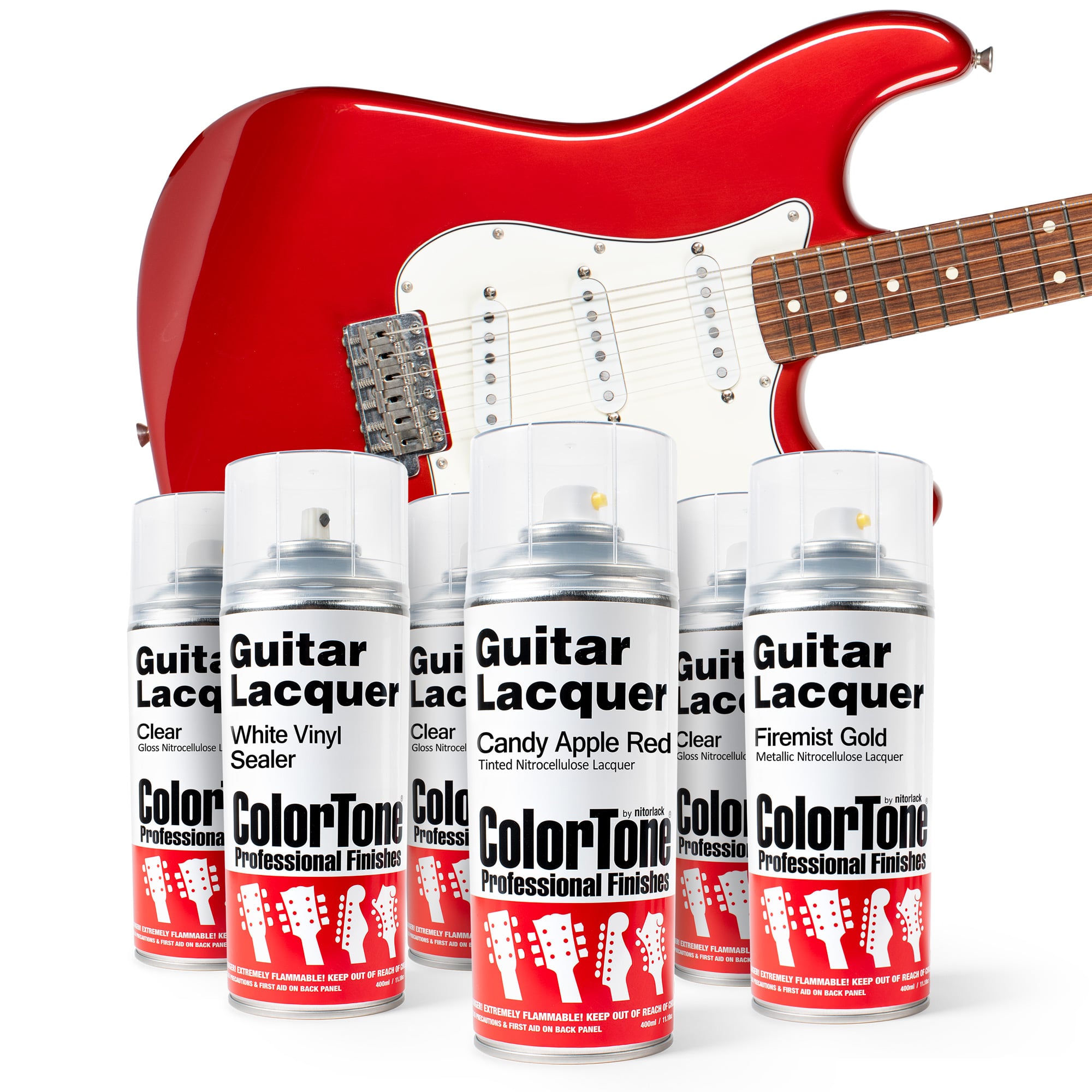 ColorTone Aerosol Finishing Set for Candy Apple Red - StewMac