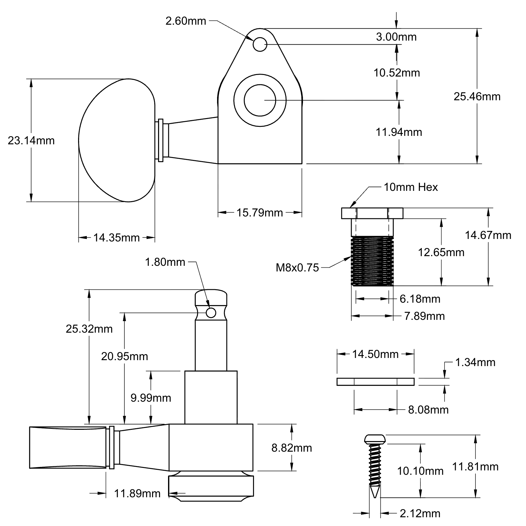 Golden Age 3+3 Locking Tuners