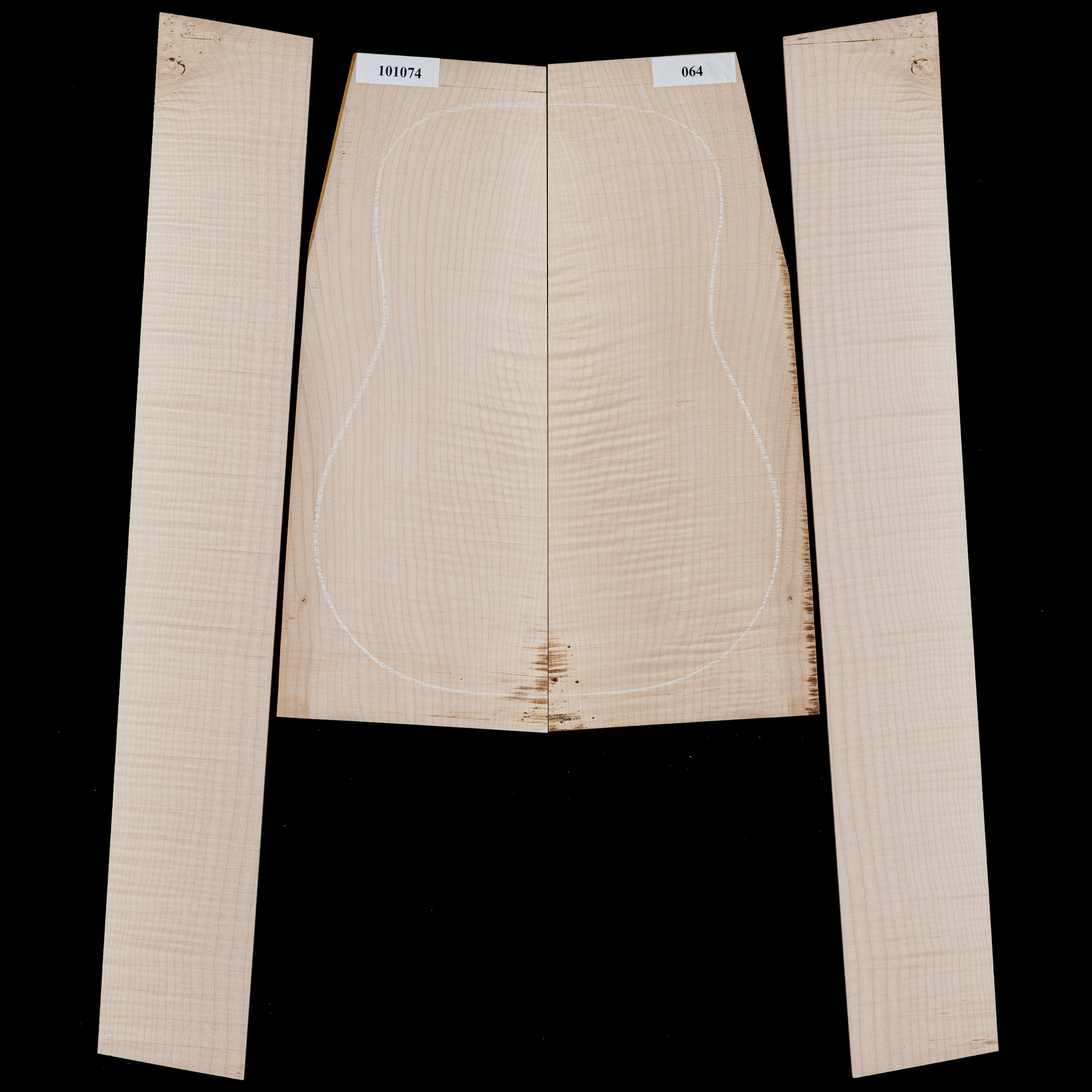 Flame Big Leaf Maple Back + Side Set - 064