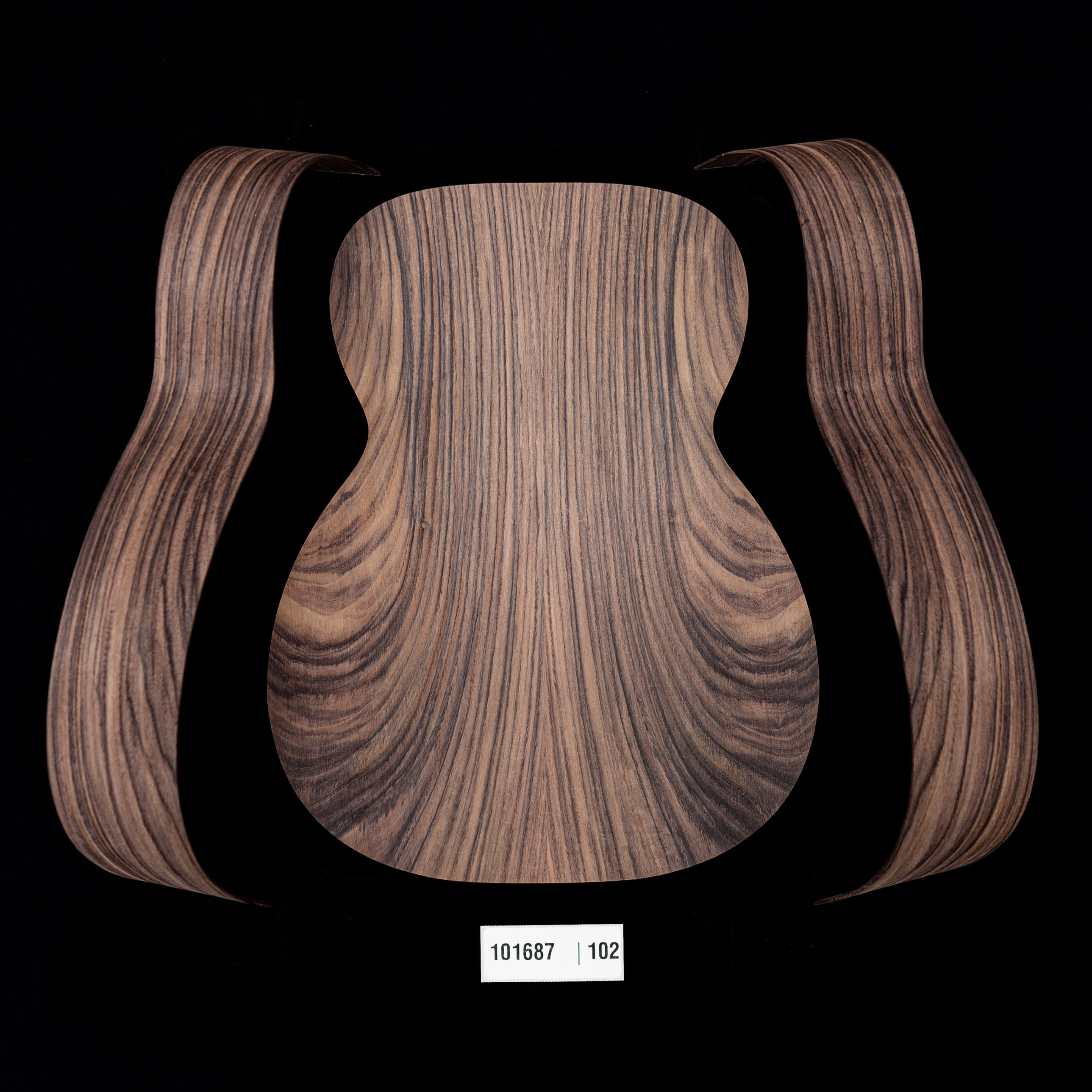 Wild Grain East Indian Rosewood Joined Back + Bent Side Set for OM Guitar - 102