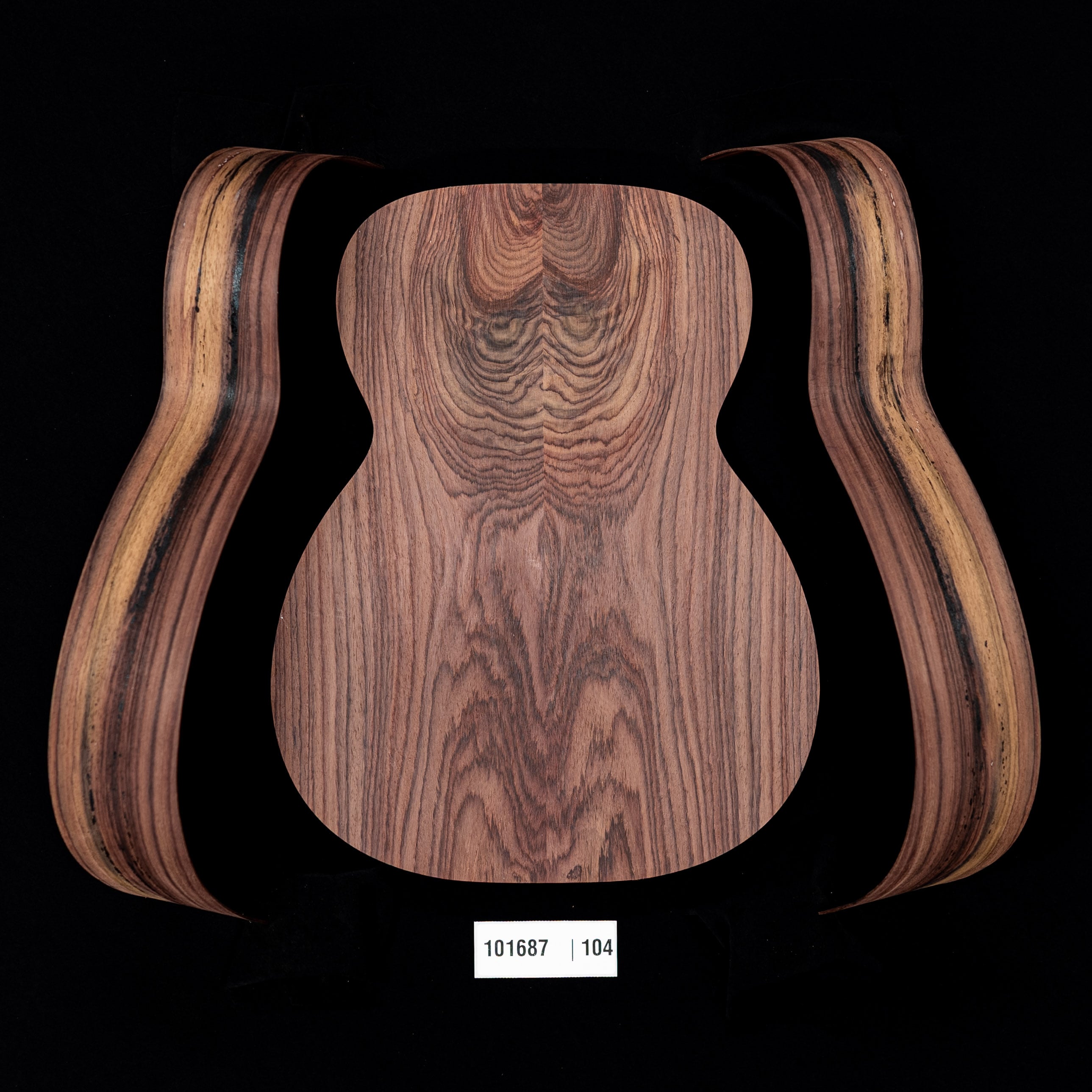 Wild Grain East Indian Rosewood Joined Back + Bent Side Set for OM Guitar - 104
