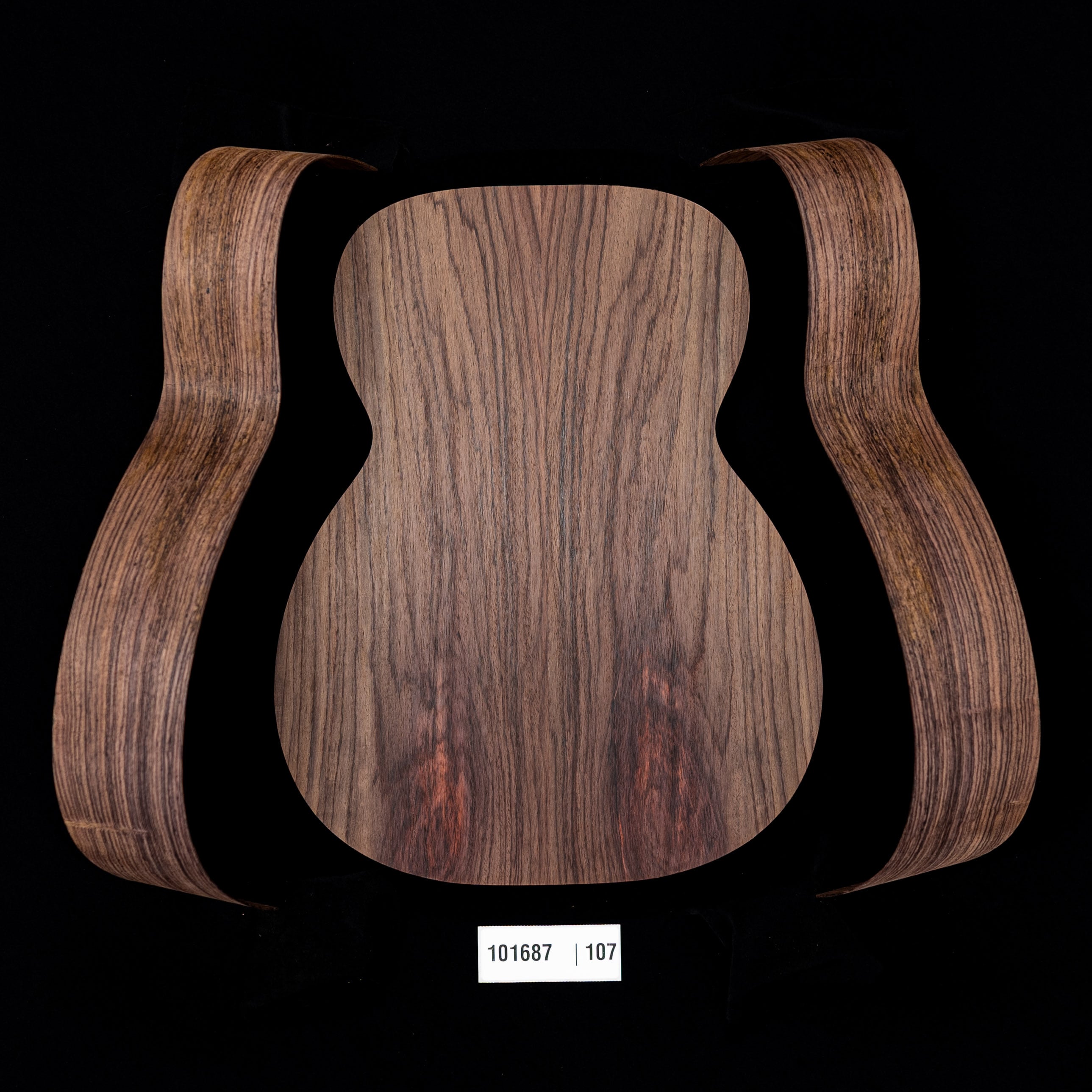 Wild Grain East Indian Rosewood Joined Back + Bent Side Set for OM Guitar - 107