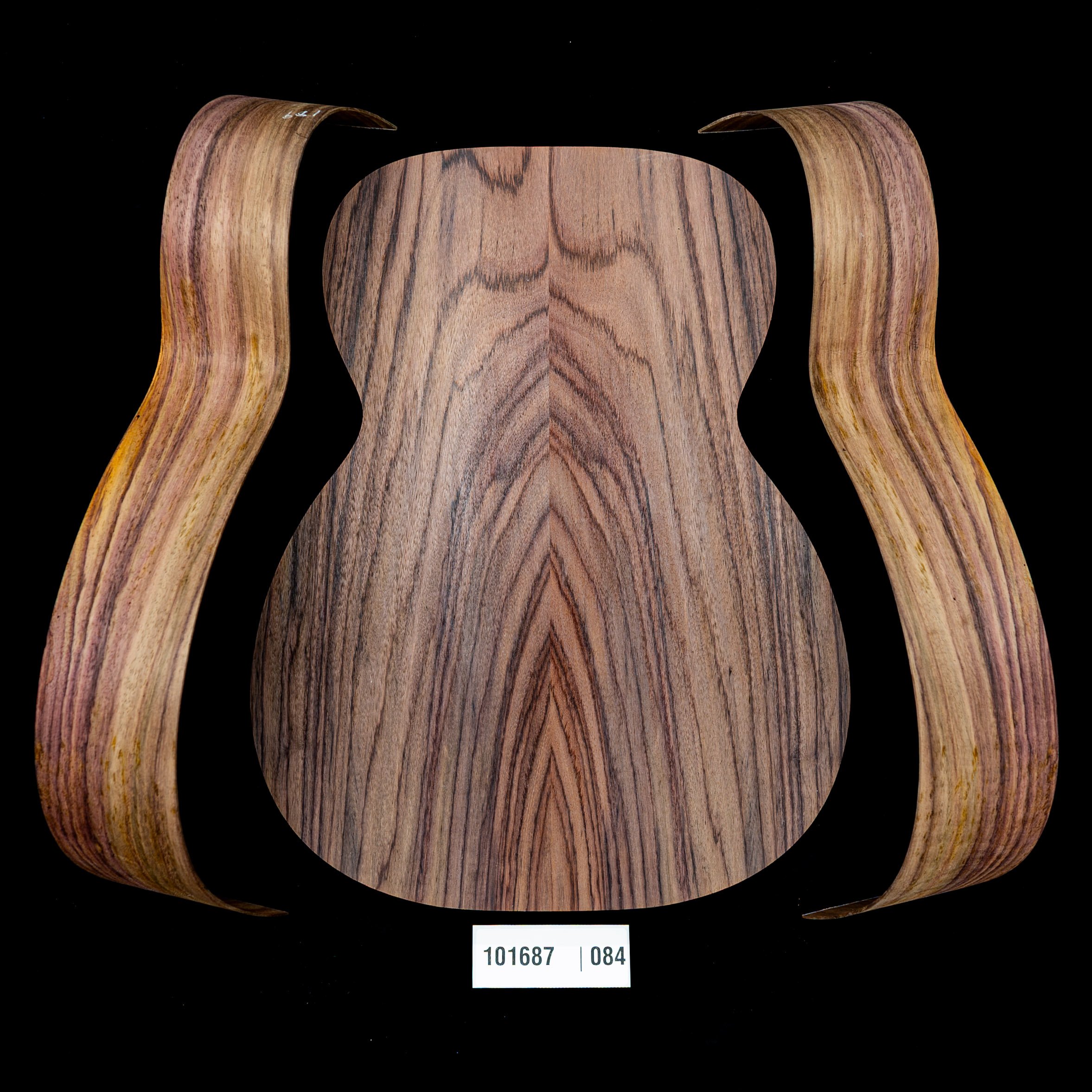 Wild Grain East Indian Rosewood Joined Back + Bent Side Set for OM Guitar - 084