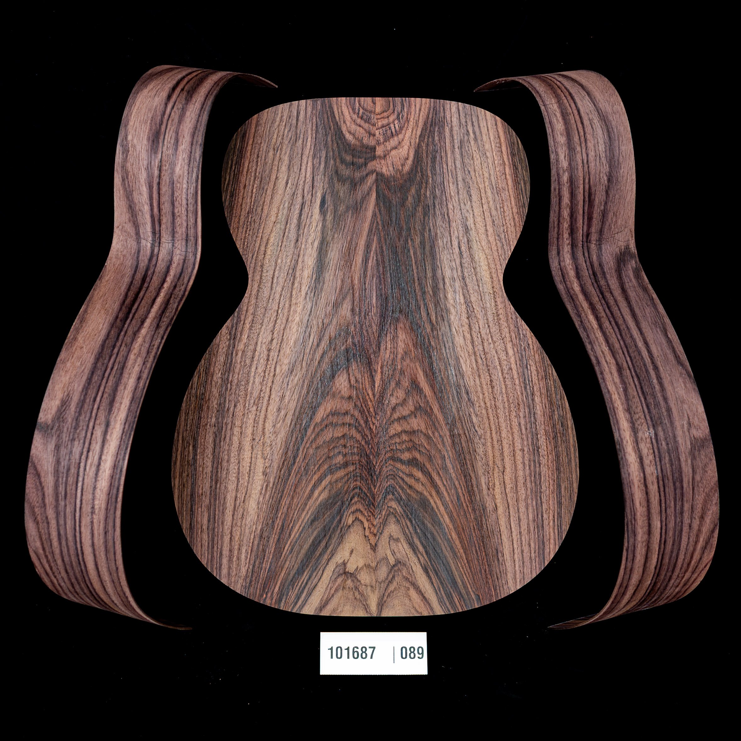 Wild Grain East Indian Rosewood Joined Back + Bent Side Set for OM Guitar - 089