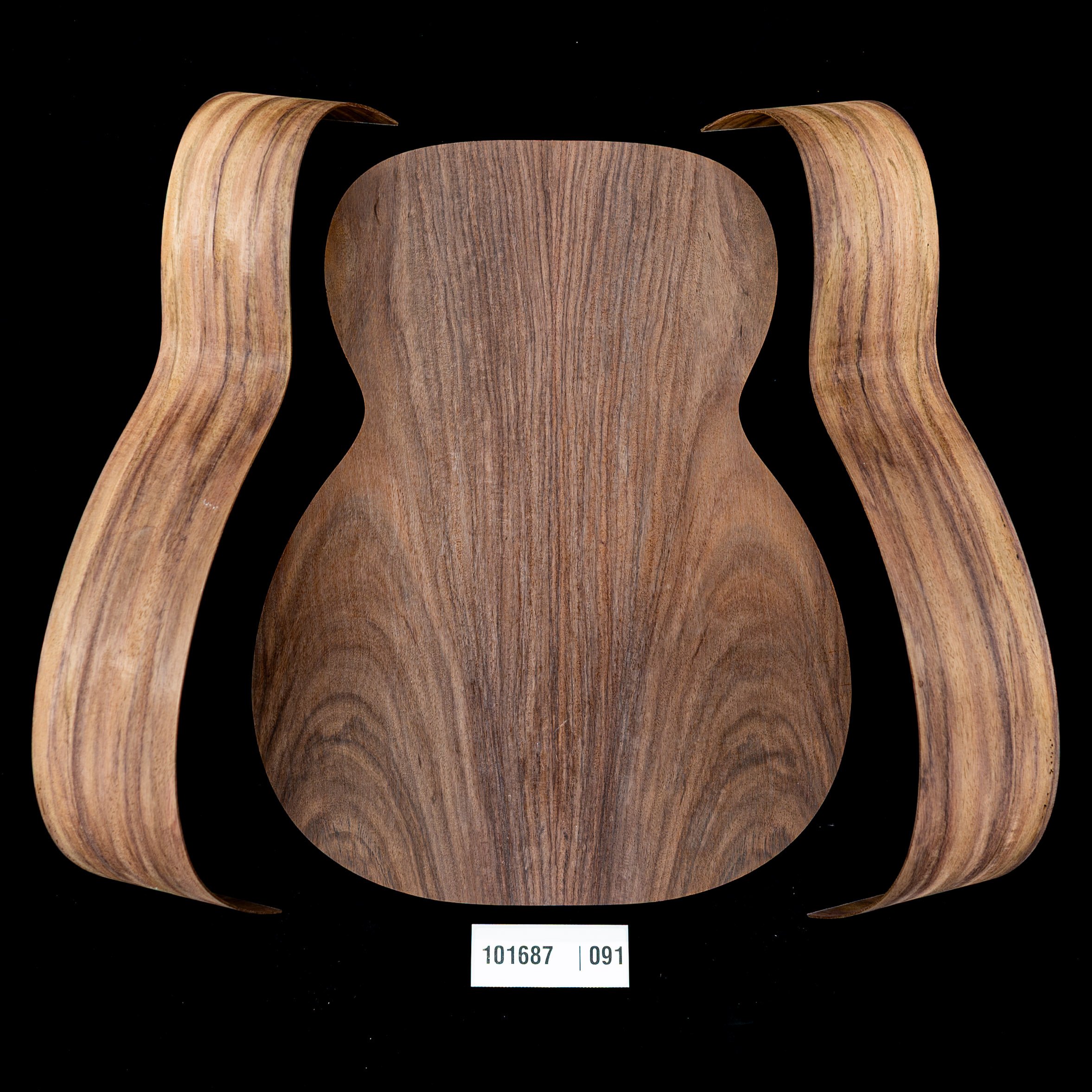 Wild Grain East Indian Rosewood Joined Back + Bent Side Set for OM Guitar - 091