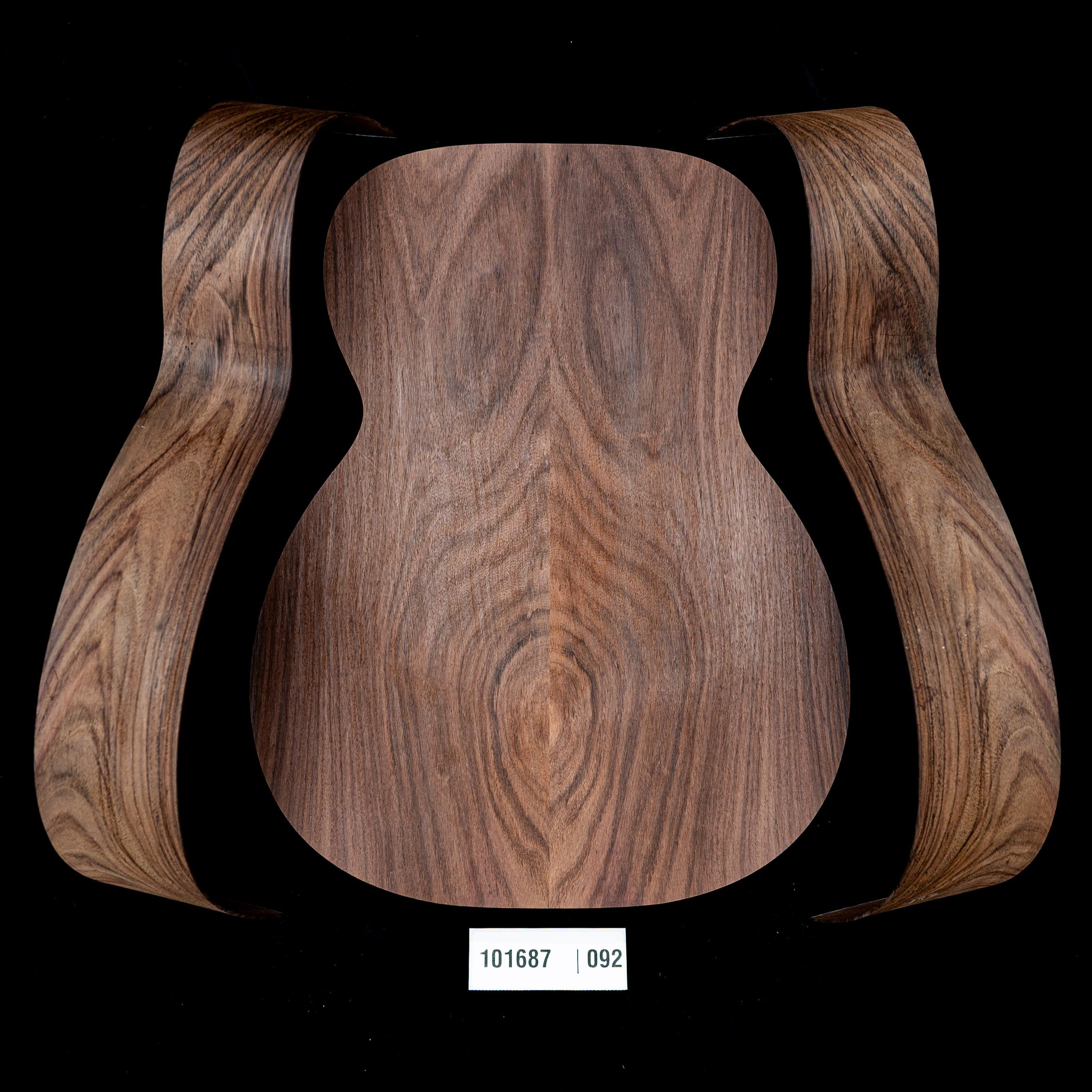 Wild Grain East Indian Rosewood Joined Back + Bent Side Set for OM Guitar - 092