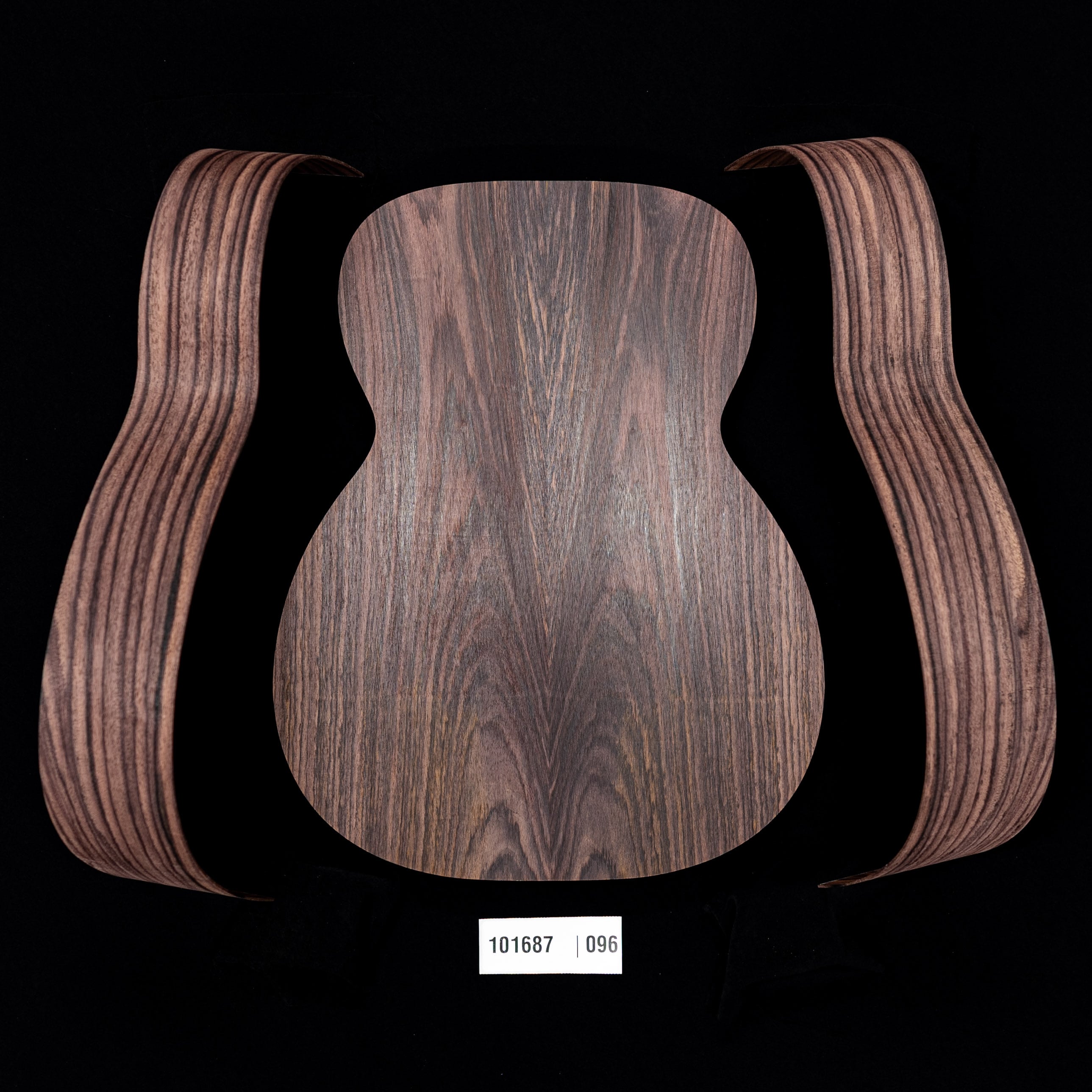 Wild Grain East Indian Rosewood Joined Back + Bent Side Set for OM Guitar - 096