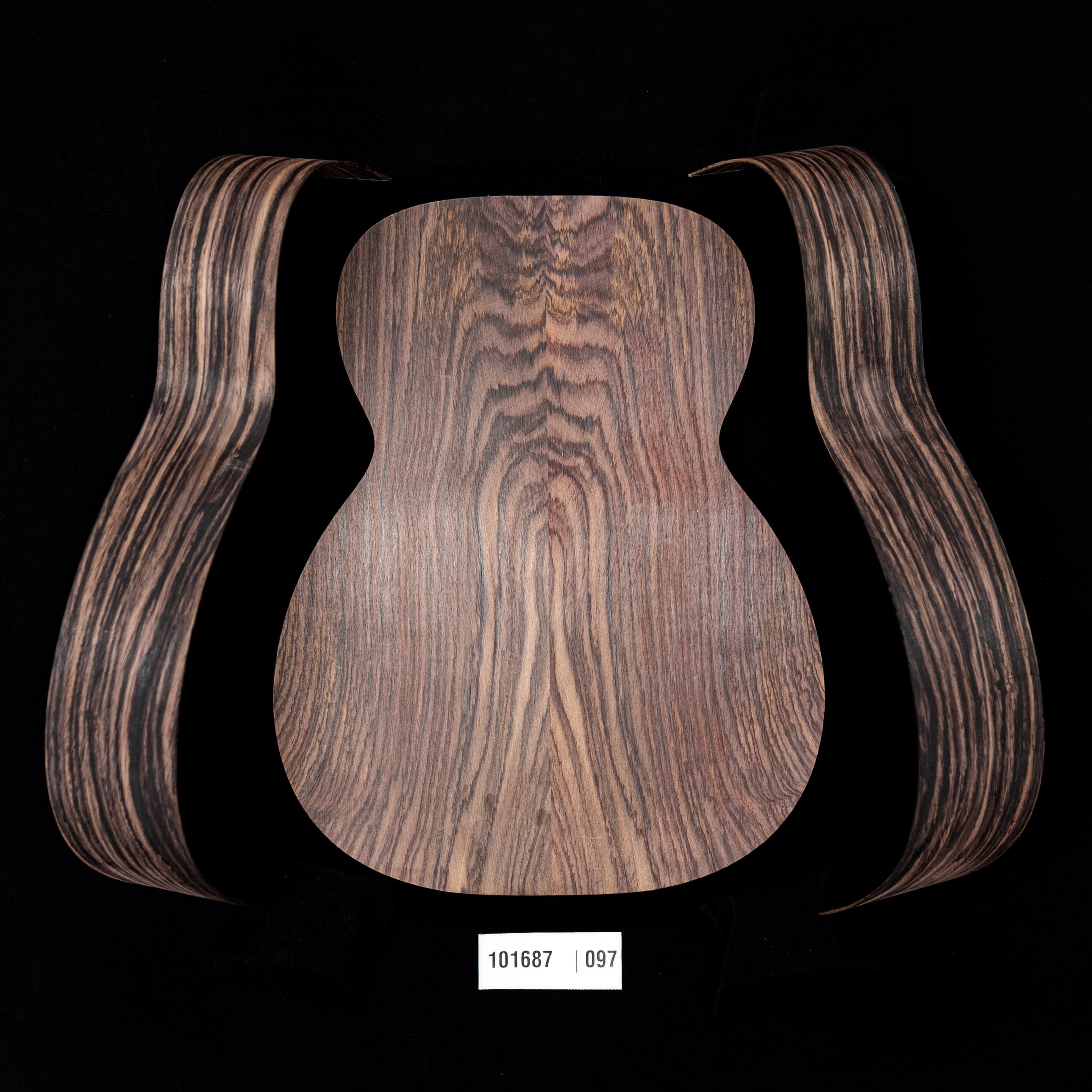 Wild Grain East Indian Rosewood Joined Back + Bent Side Set for OM Guitar - 097