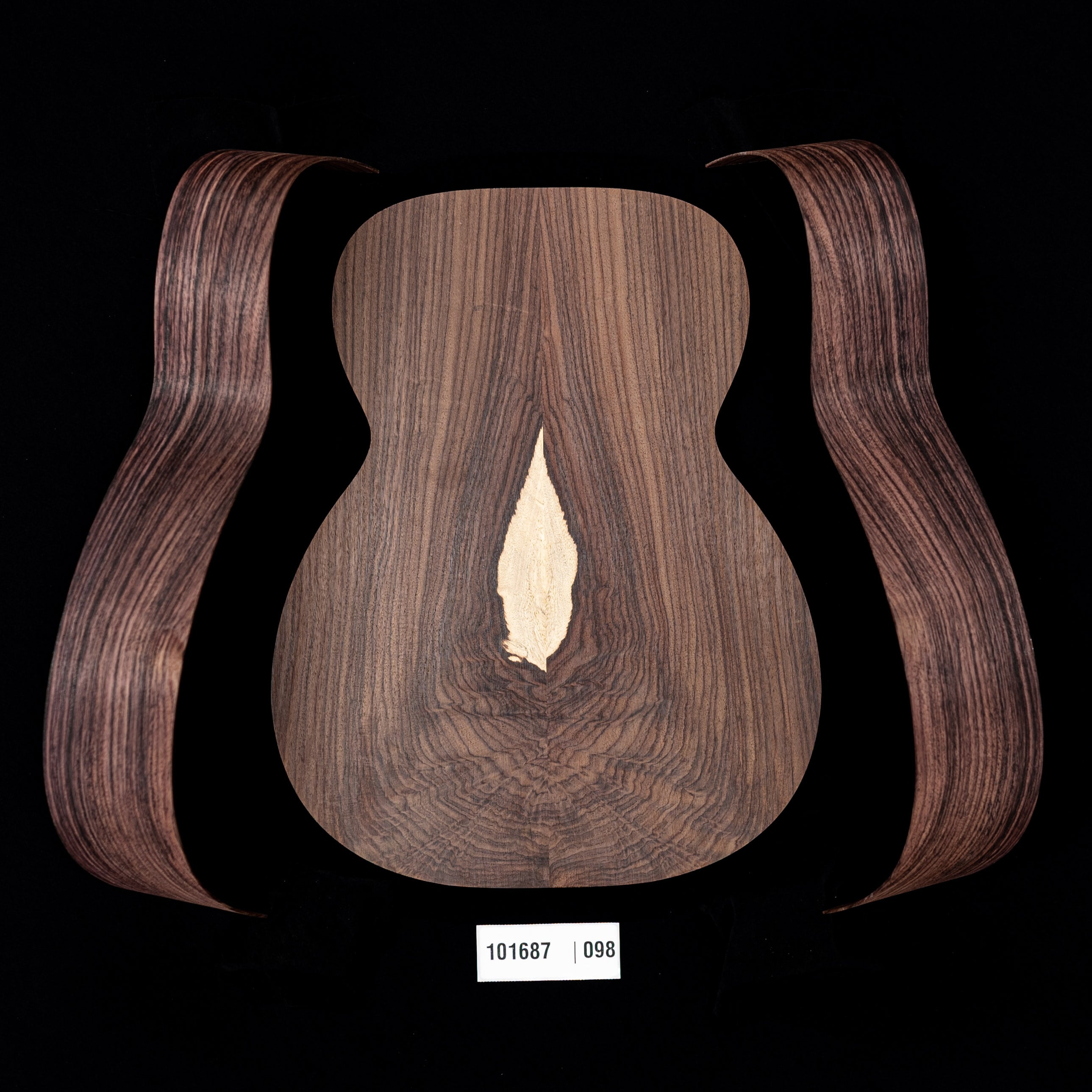 Wild Grain East Indian Rosewood Joined Back + Bent Side Set for OM Guitar - 098