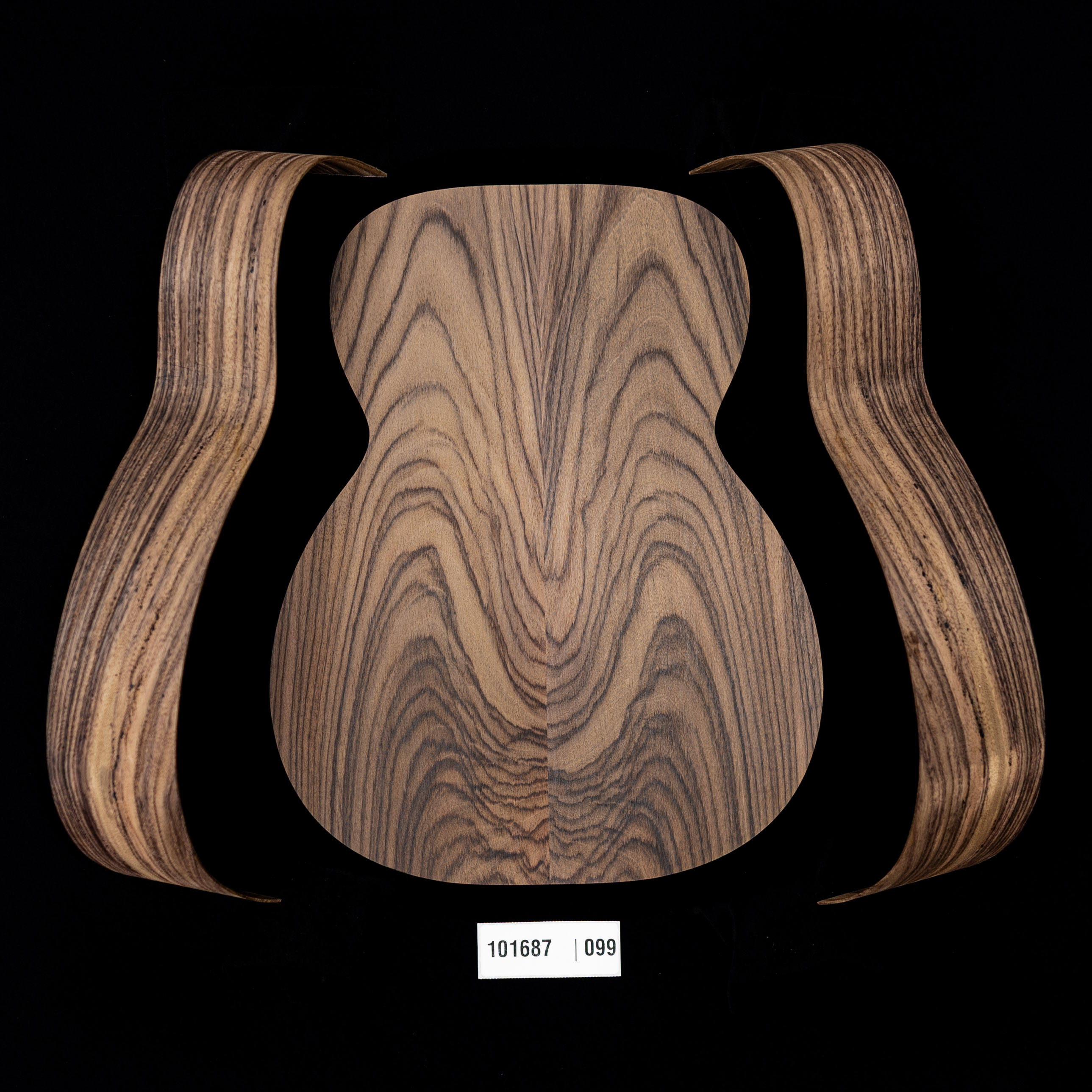 Wild Grain East Indian Rosewood Joined Back + Bent Side Set for OM Guitar - 099