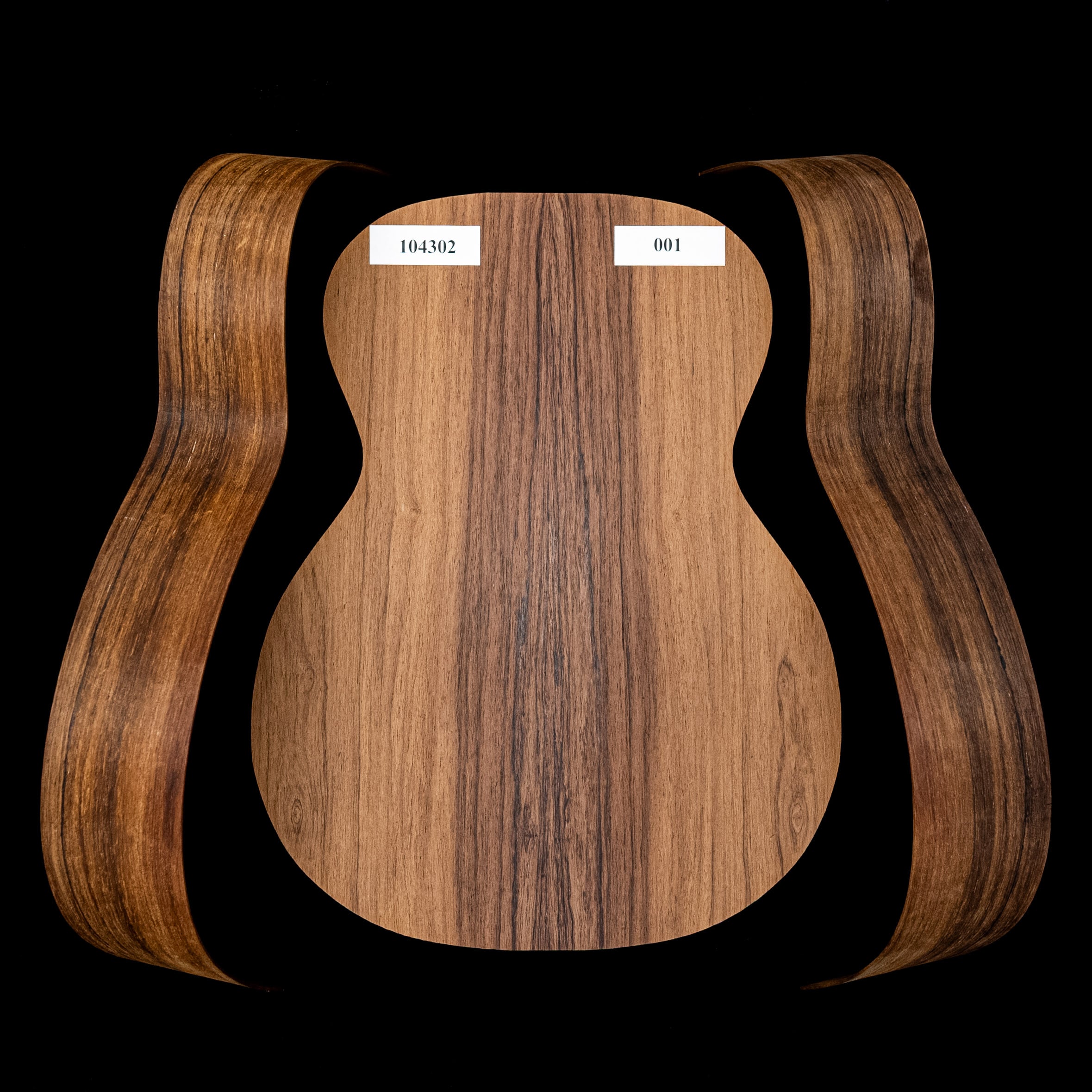 Madagascar Rosewood Joined Back + Bent Side Set for OM Guitar - 001