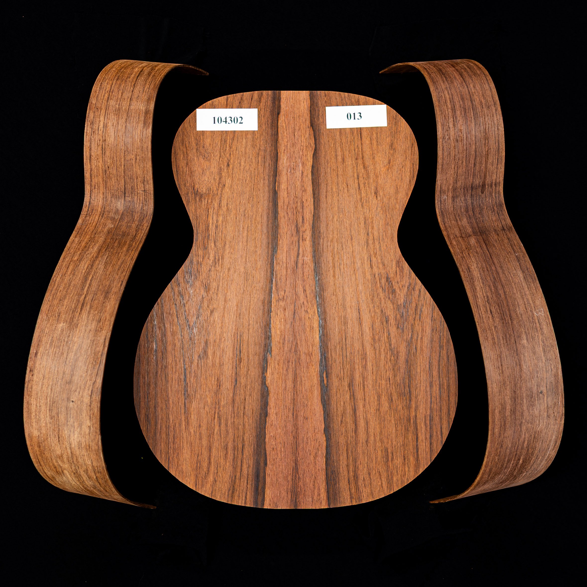 Madagascar Rosewood Joined Back + Bent Side Set for OM Guitar - 013