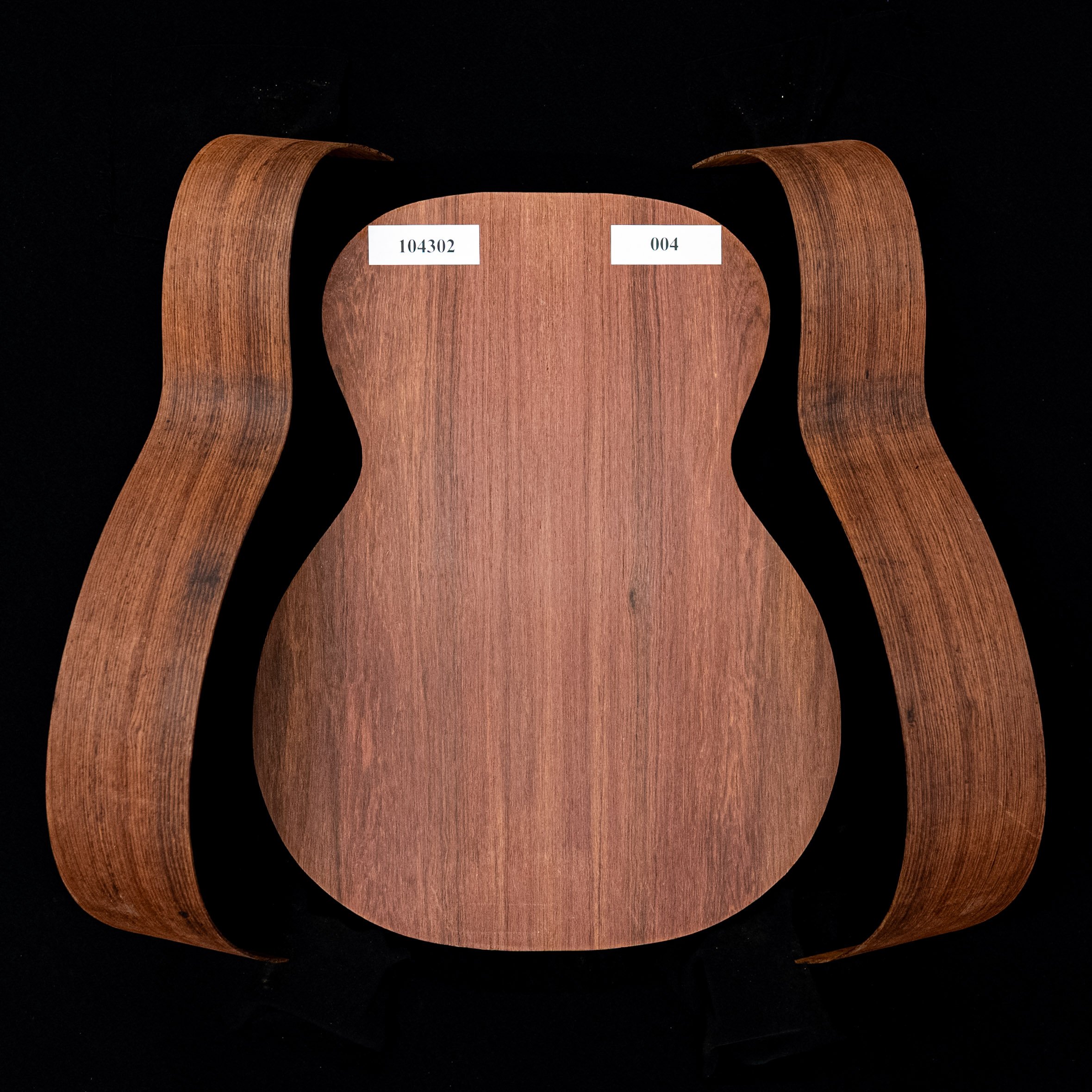 Madagascar Rosewood Joined Back + Bent Side Set for OM Guitar - 004