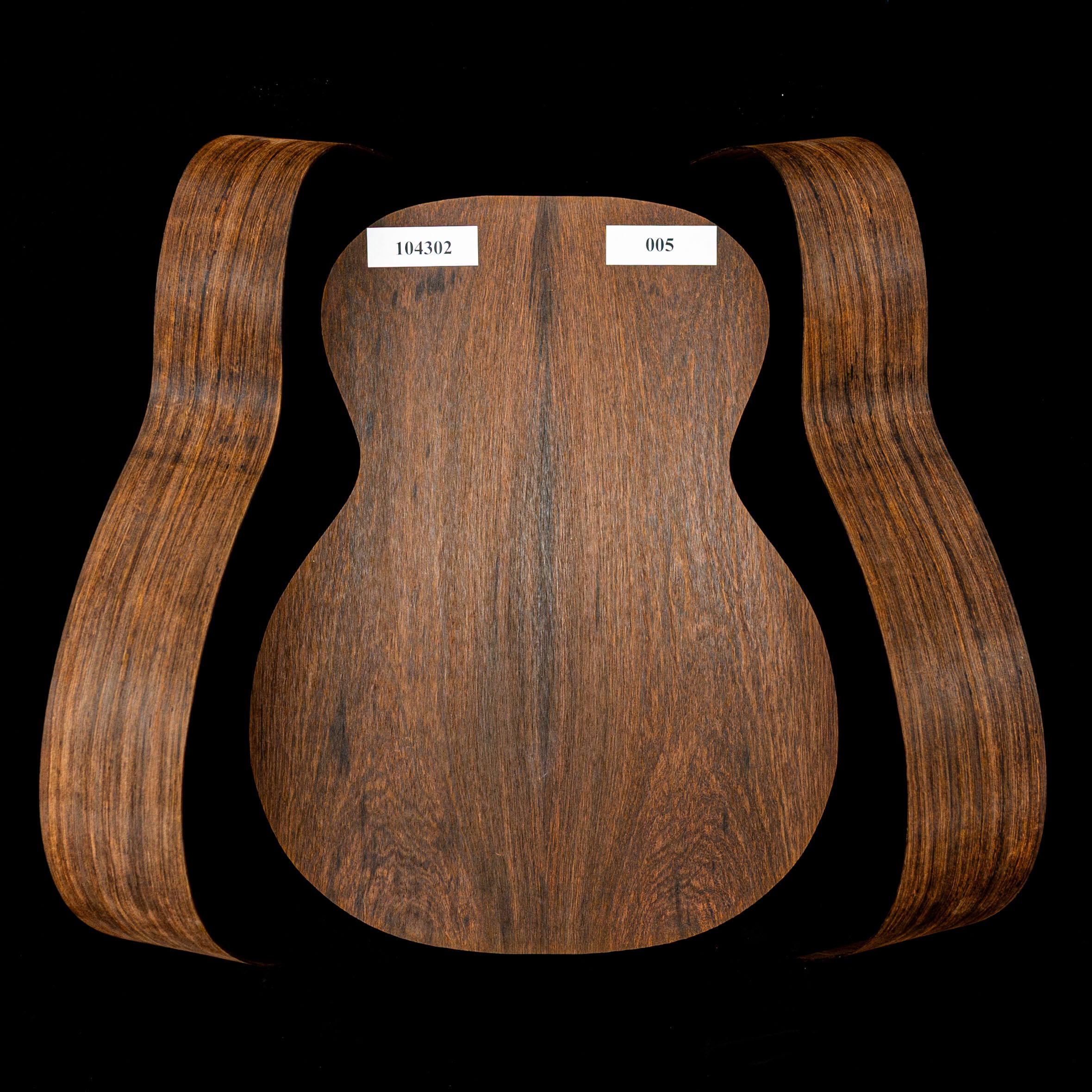 Madagascar Rosewood Joined Back + Bent Side Set for OM Guitar - 005