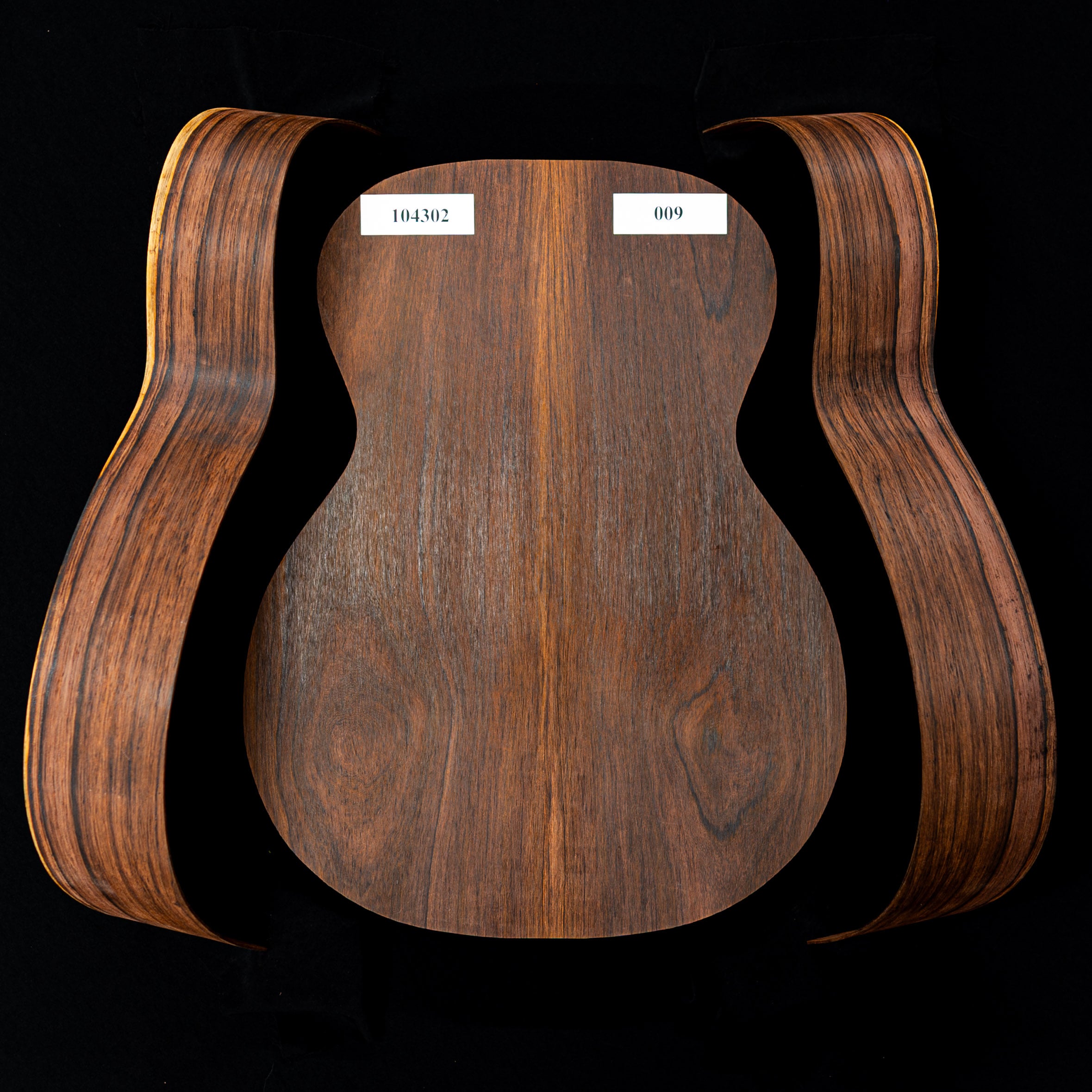 Madagascar Rosewood Joined Back + Bent Side Set for OM Guitar - 009