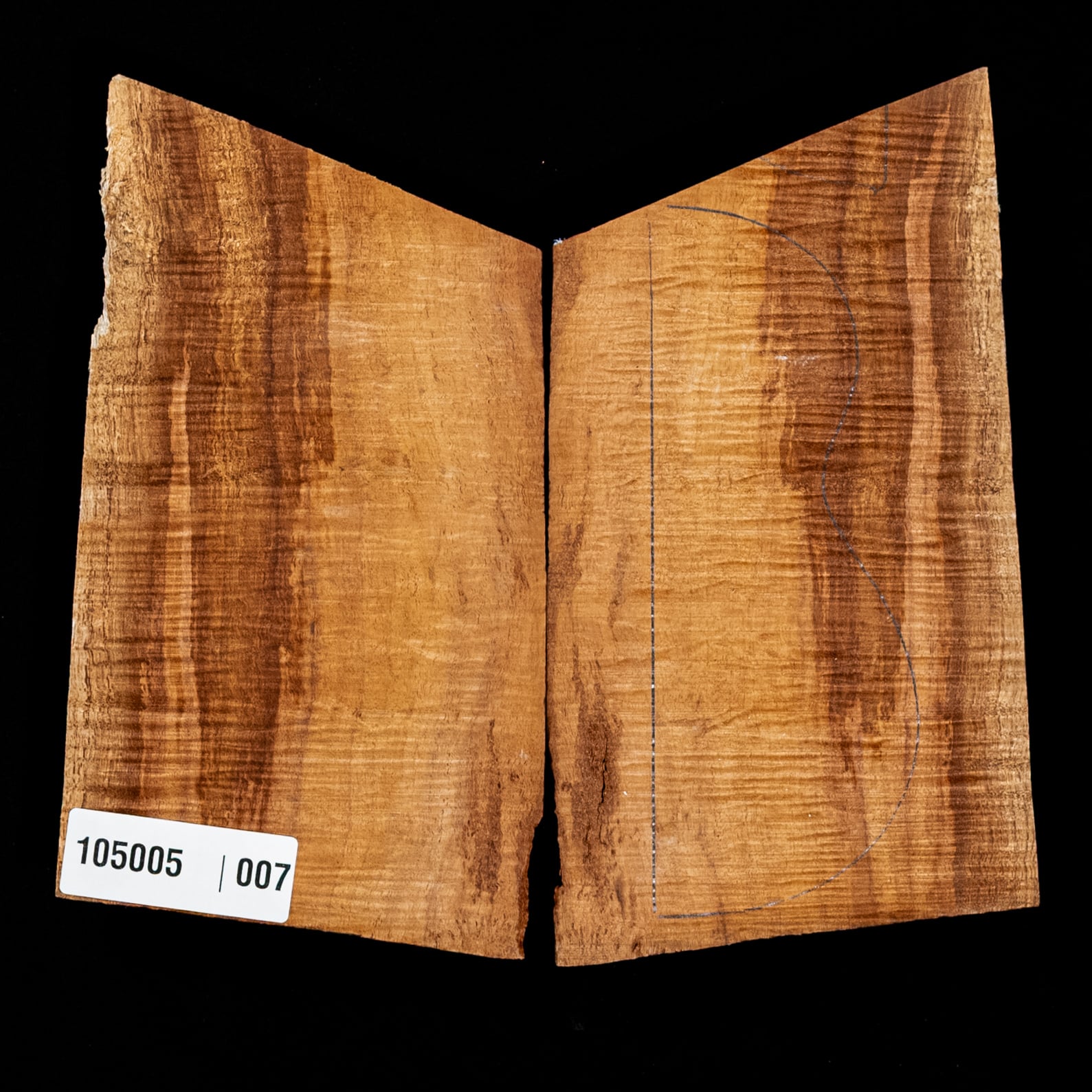 Flame Koa Top Set for Tenor Ukulele - 007