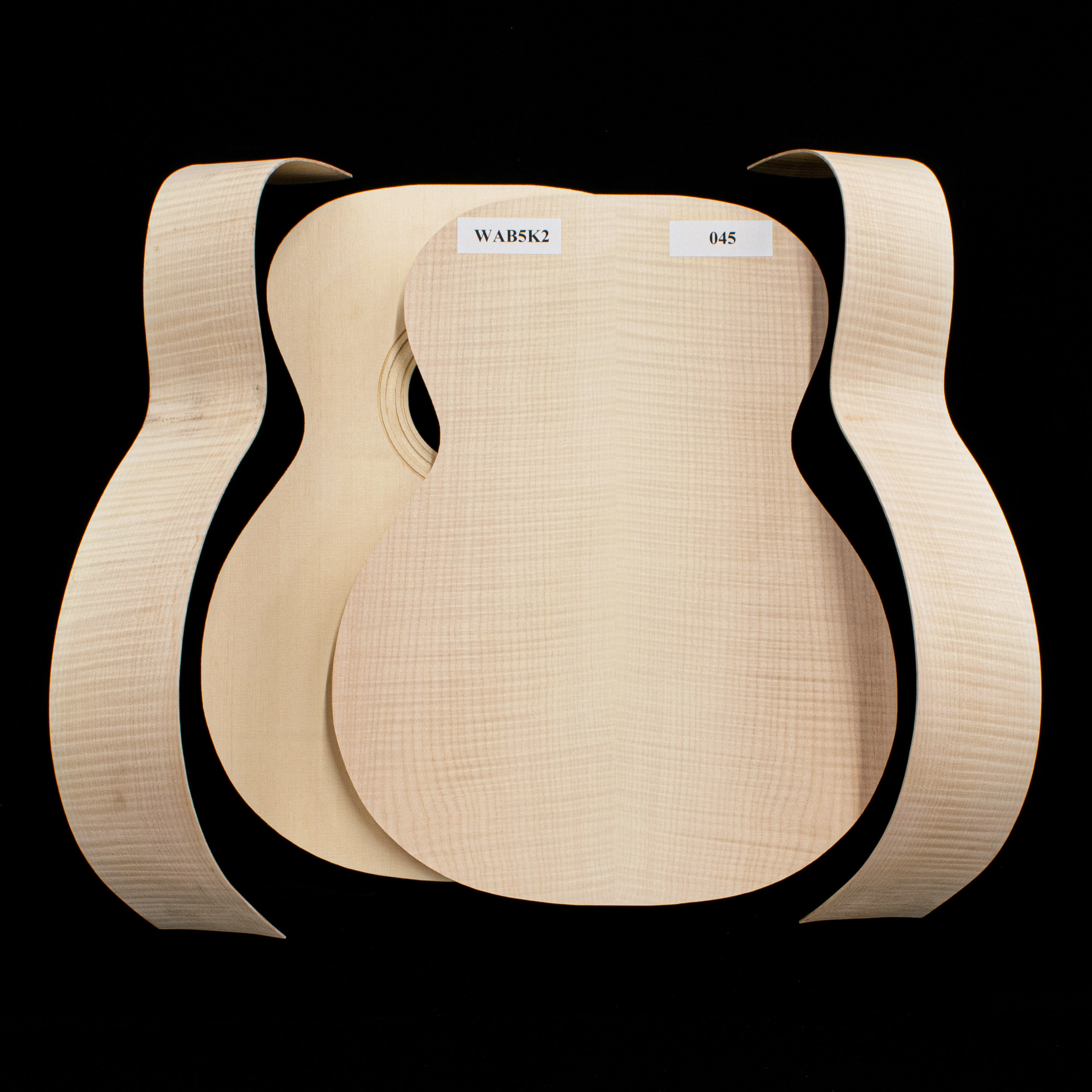 WoodStax Flame Maple OM Guitar Kit, Bolt-on Neck - 045