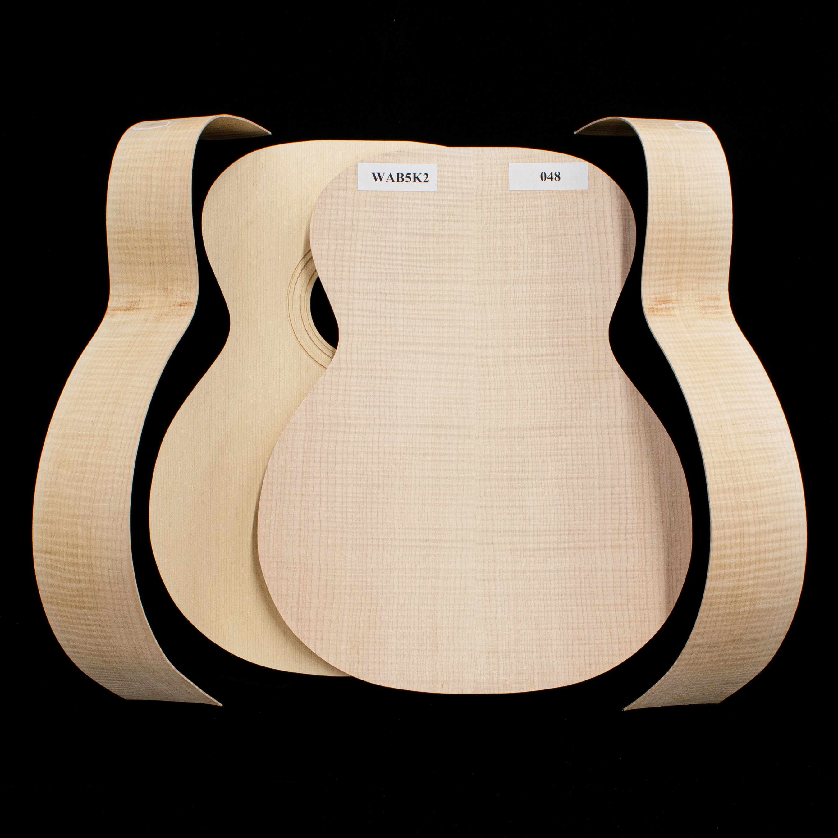 WoodStax Flame Maple OM Guitar Kit, Bolt-on Neck - 048