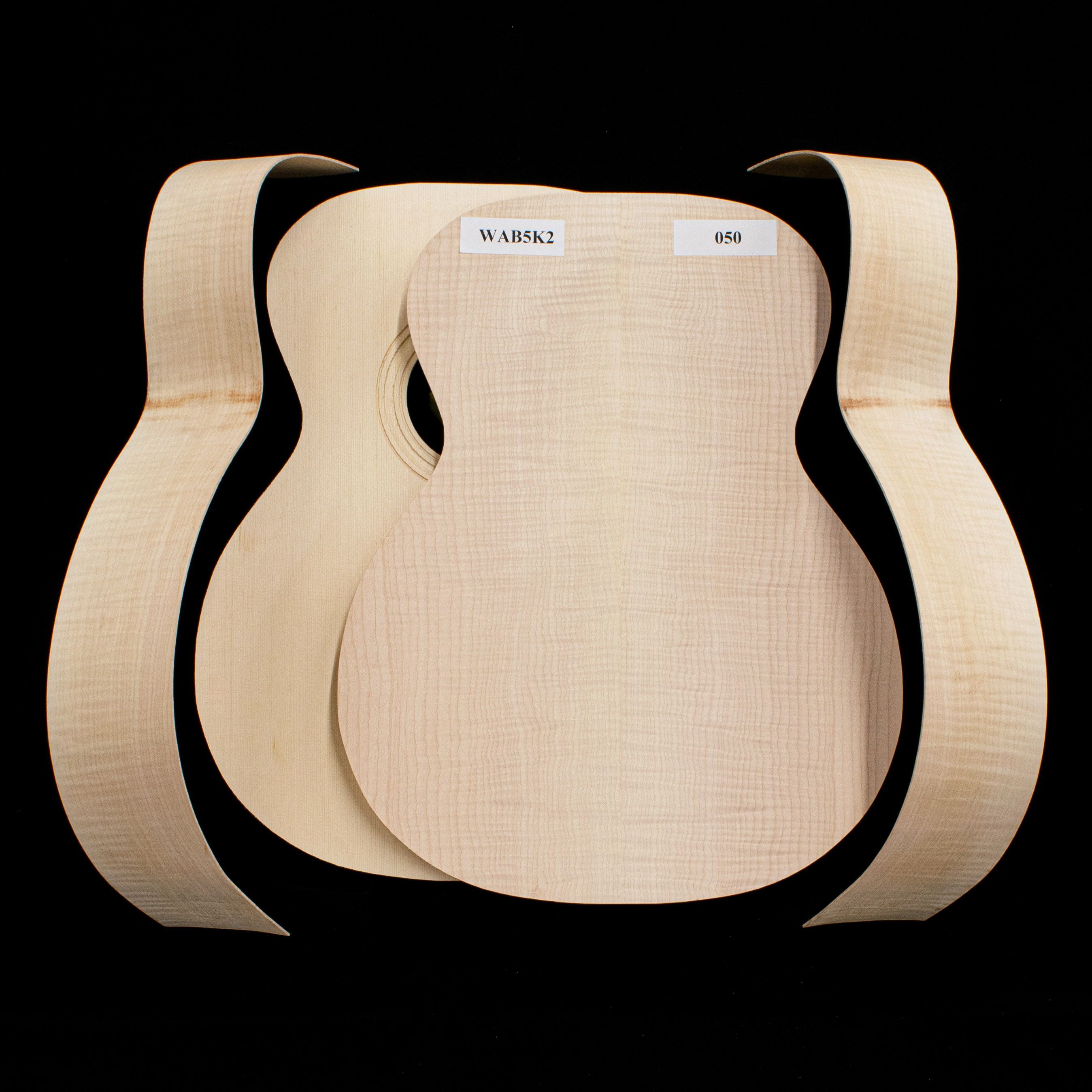 WoodStax Flame Maple OM Guitar Kit, Bolt-on Neck - 050