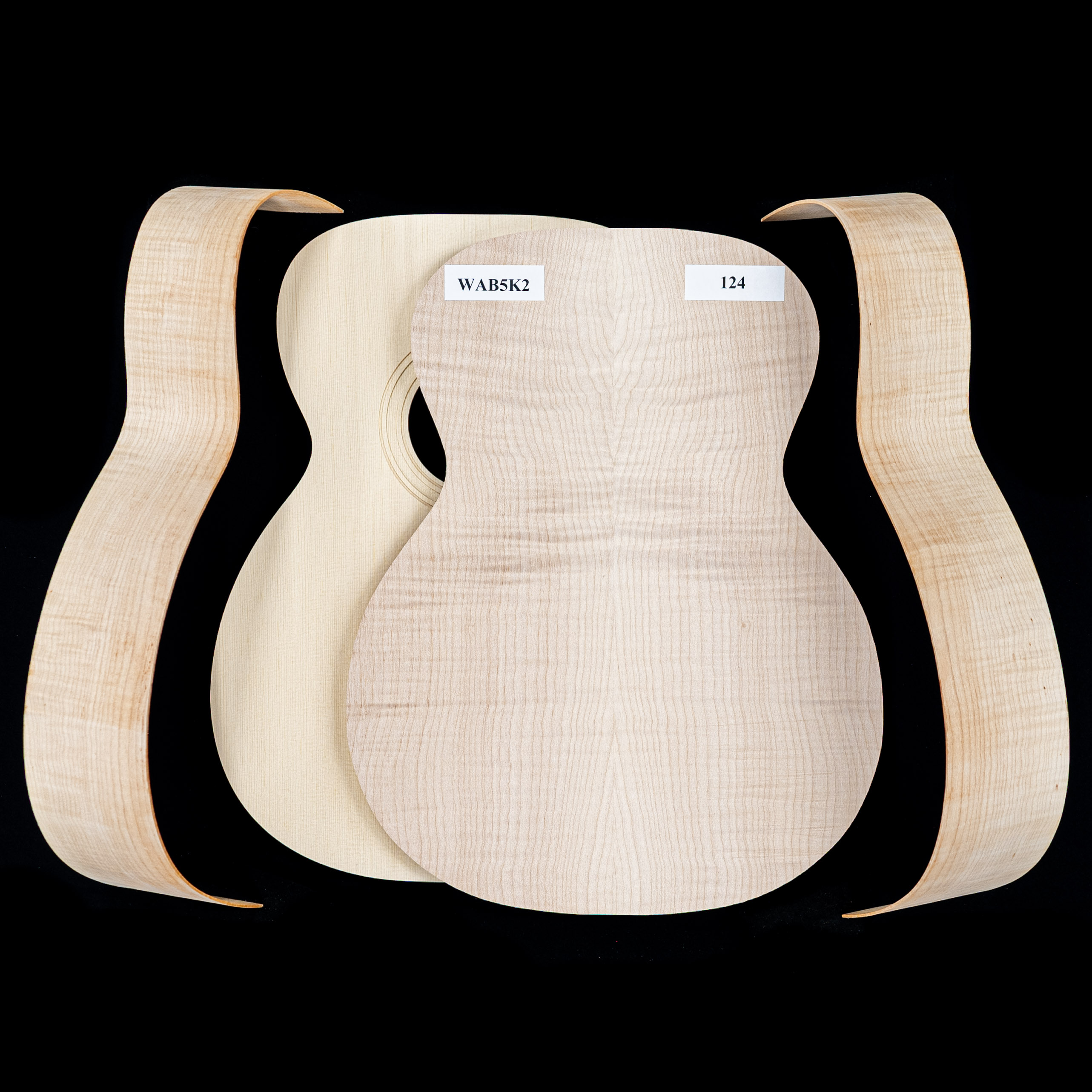 WoodStax Flame Maple OM Guitar Kit, Bolt-on Neck - 124 - StewMac
