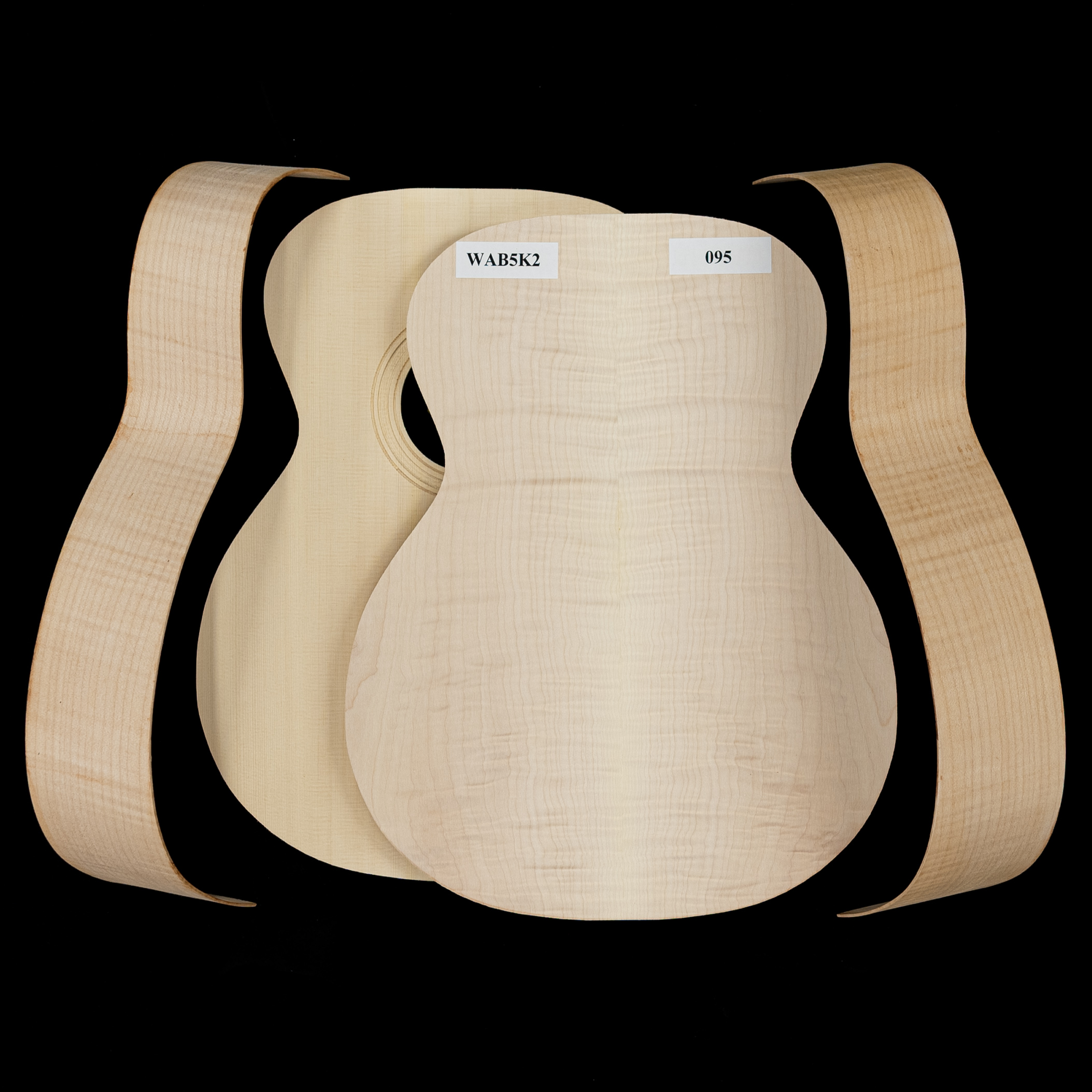WoodStax Flame Maple OM Guitar Kit, Bolt-on Neck - 095 - StewMac