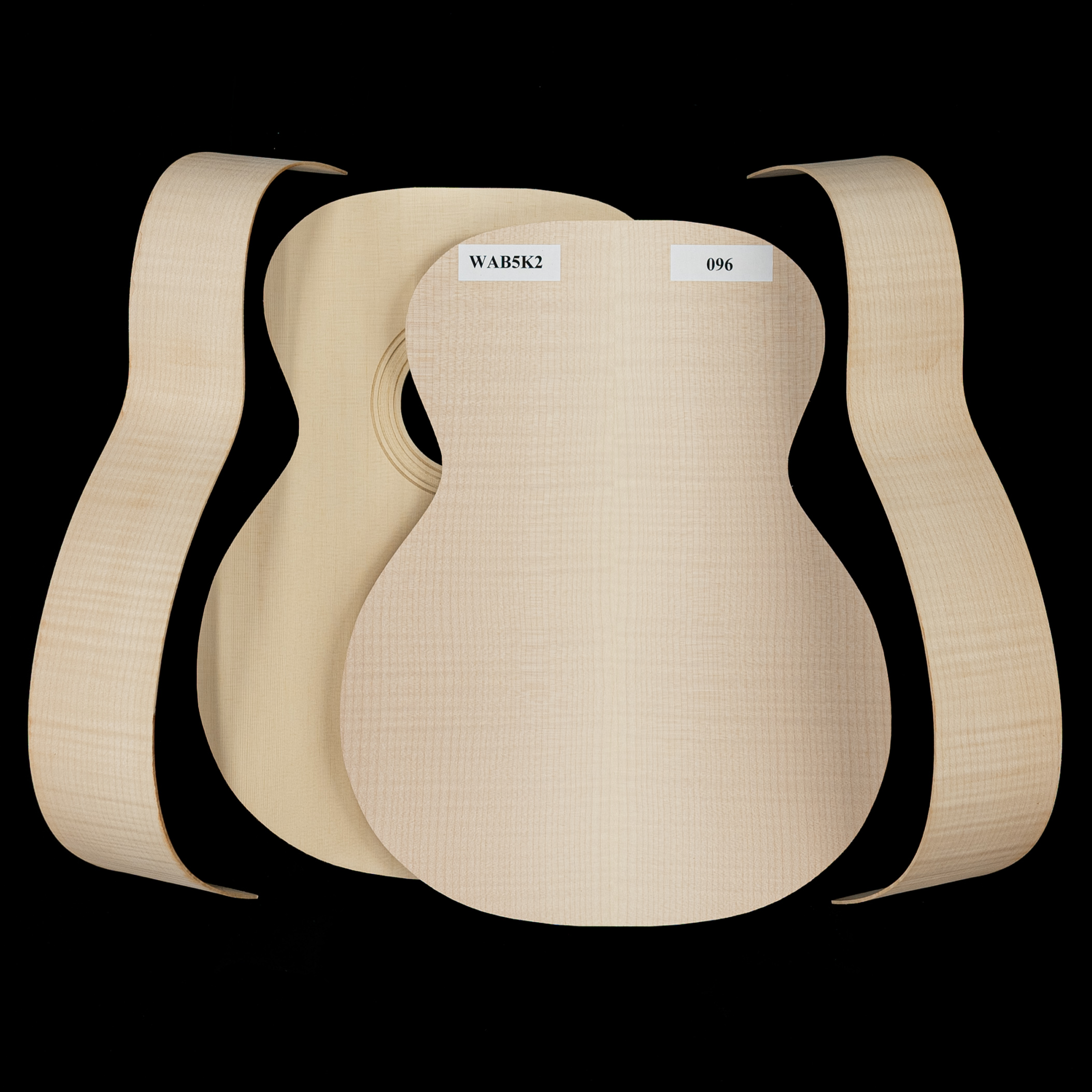 WoodStax Flame Maple OM Guitar Kit, Bolton Neck 096 StewMac