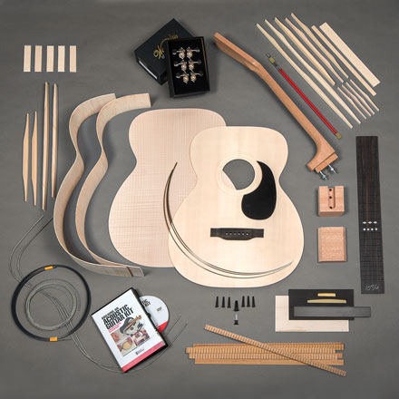 WoodStax Flame Maple OM Guitar Kit, Bolt-on Neck - 083 - StewMac