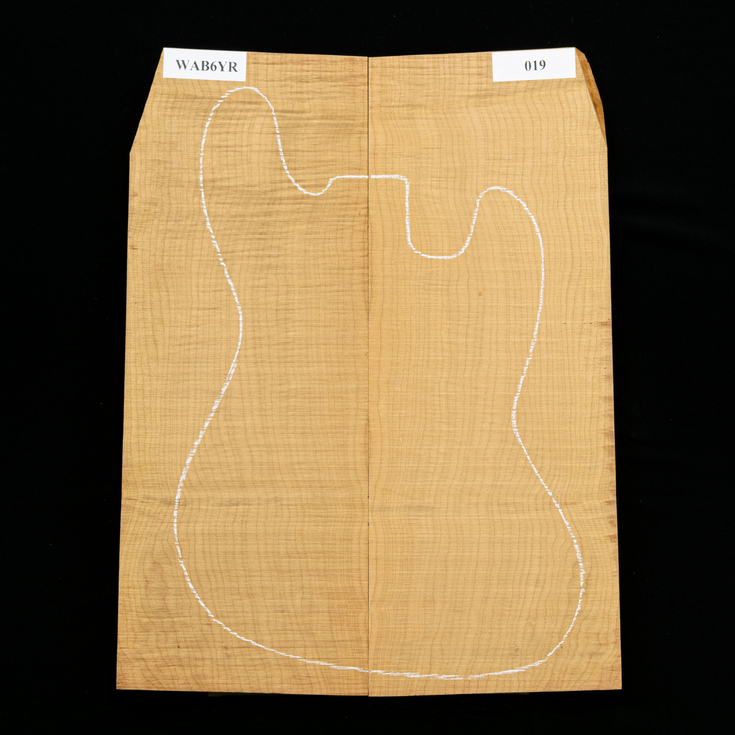 High-Flame Bigleaf Maple Torrefied Carved Top, Sanded - 019 - StewMac