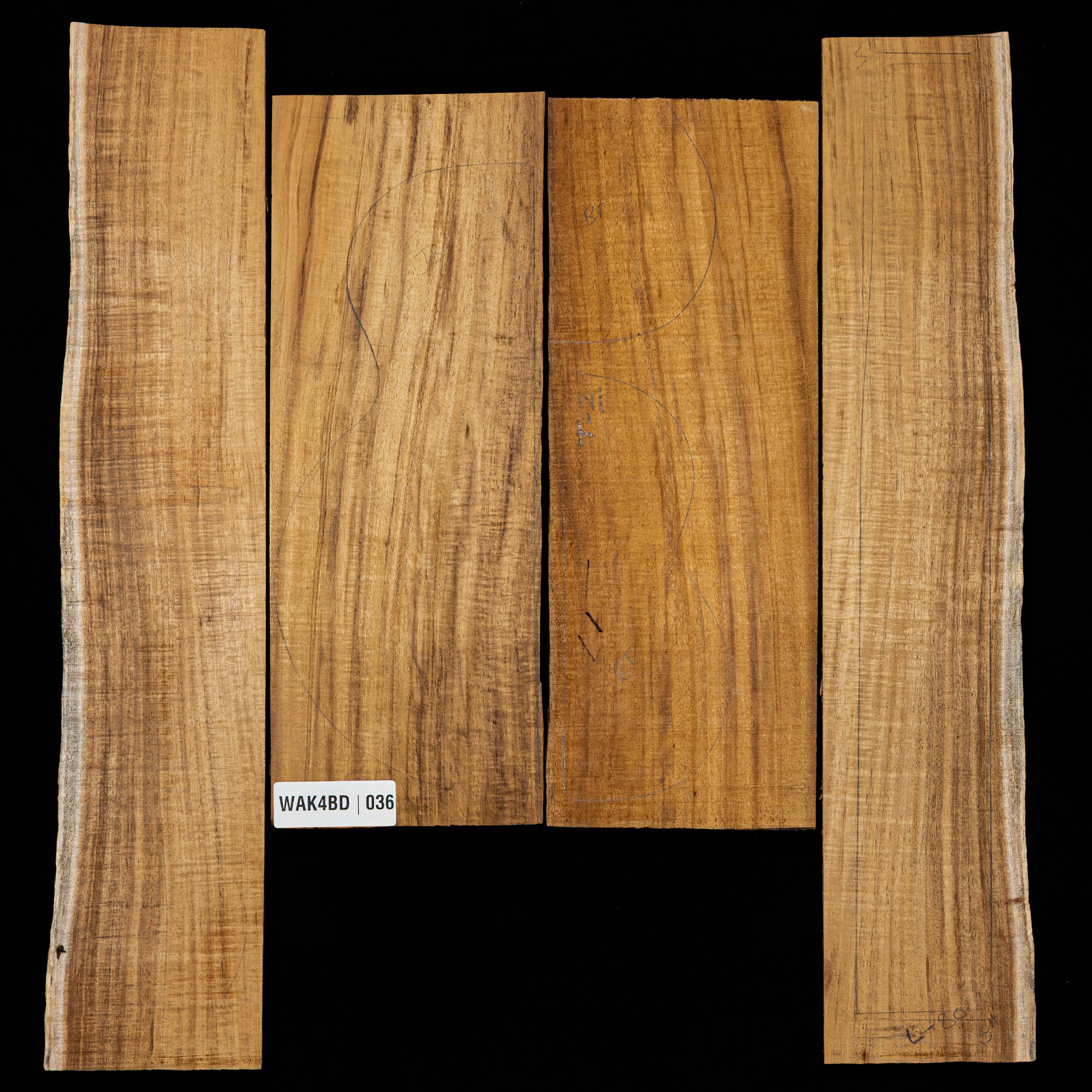 Flame Koa Back + Side Set - 036